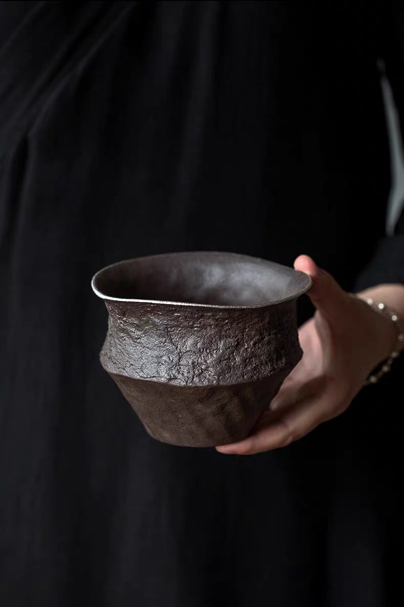 coarse clay tea collecting bowl – Wabi-Sabi Coarse Clay Tea Waste Bowl (500ml) / Tea Rinsing by Kungfuyang