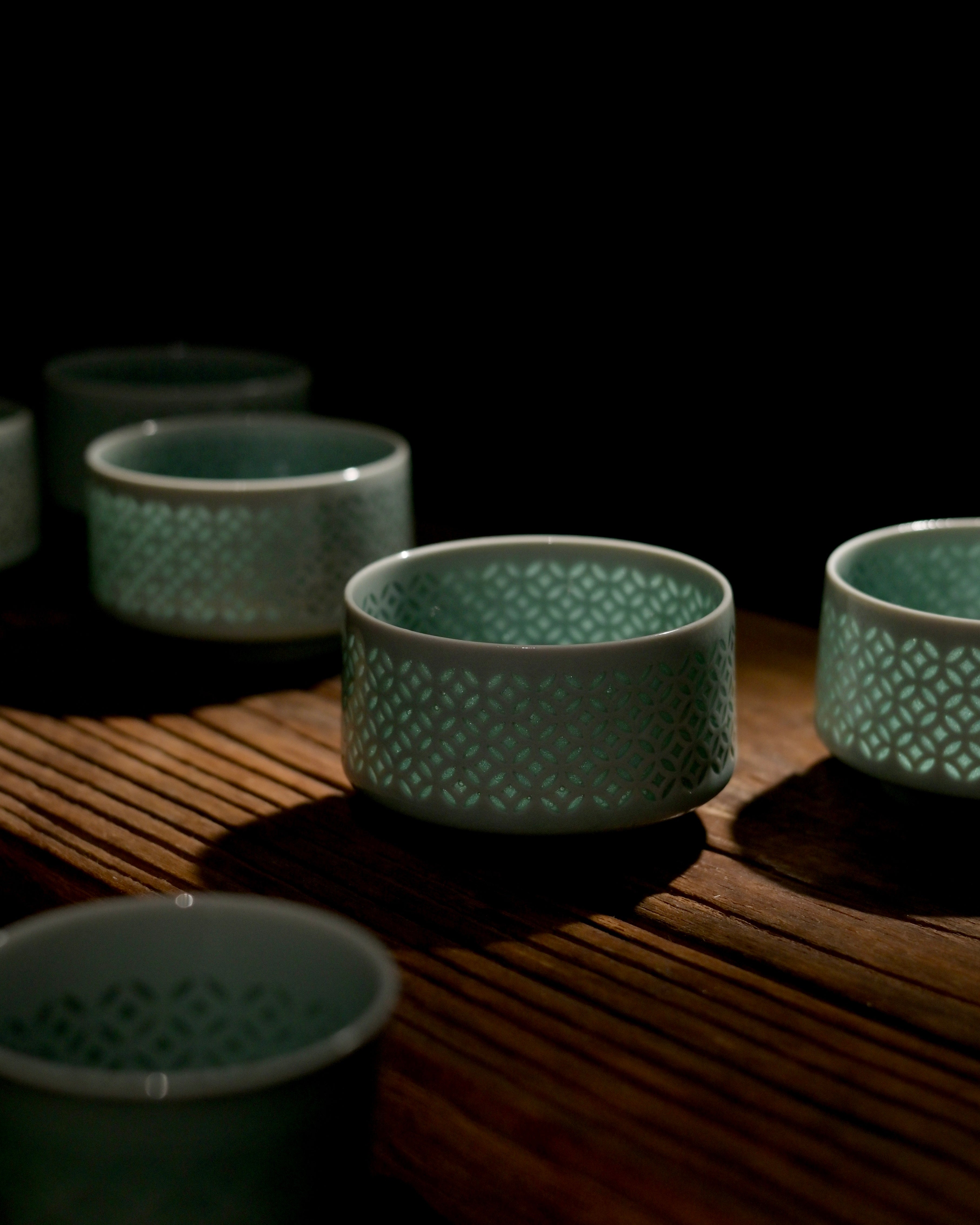 coin lattice linglong porcelain longquan – Longquan Celadon Linglong Teacup 70ml by Kungfuyang