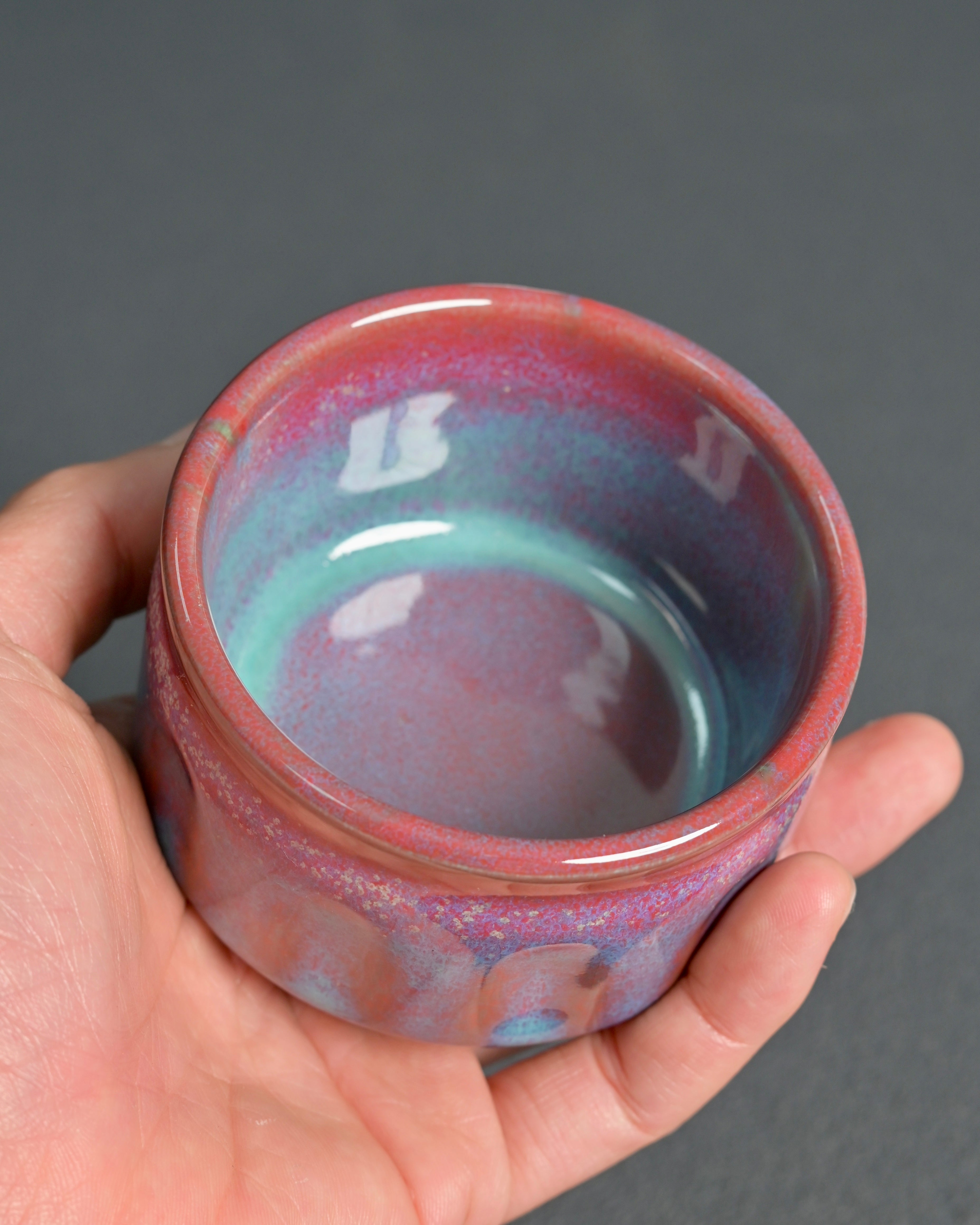 colorful glaze ceramic cup – Jun Ware Hand-Pinched Teacup 110ml by Kungfuyang
