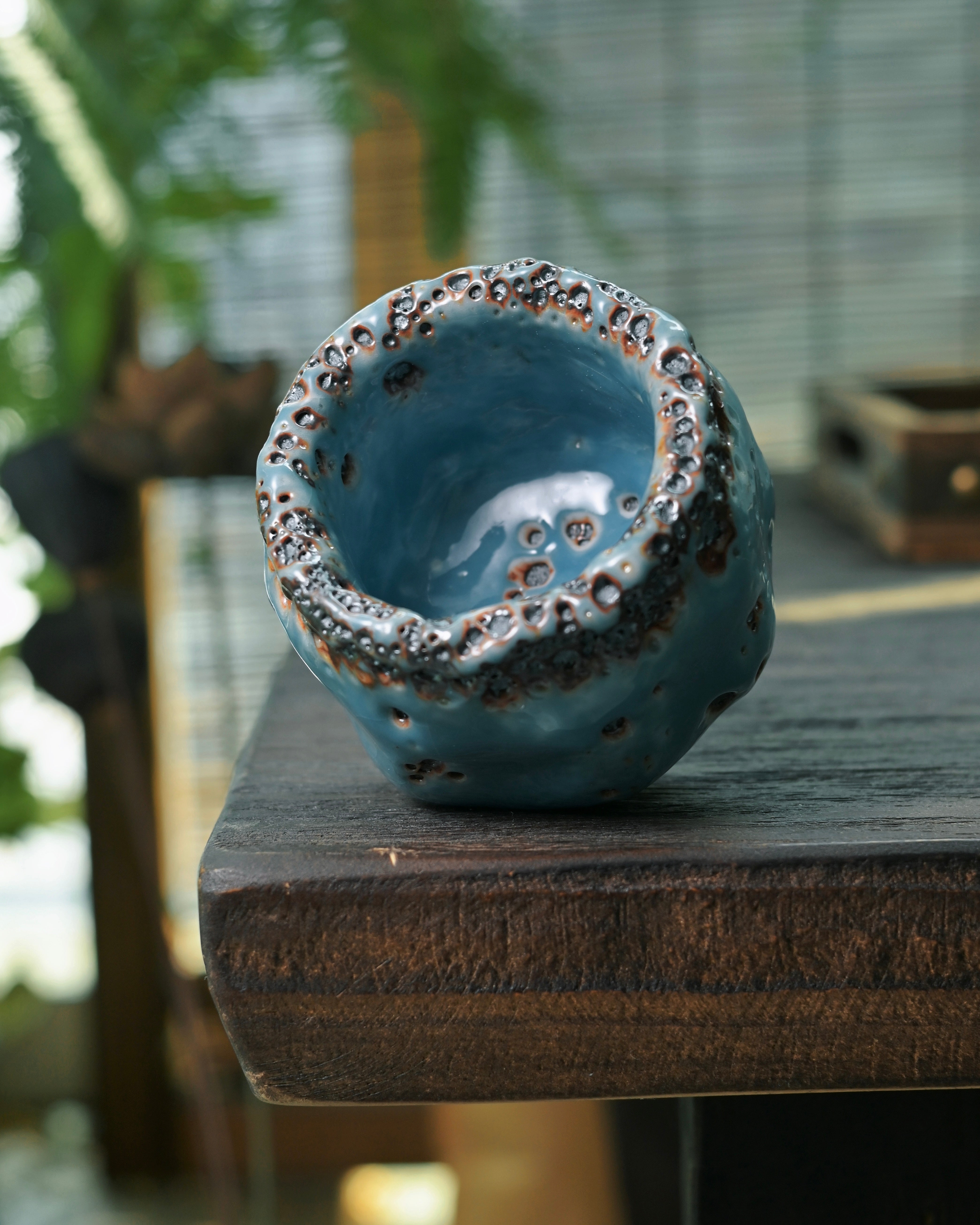 contemplative tea ceremony – Unique Piece Wabi-Sabi Shino Ware Kiln-Transformation Teacup by Kungfuyang