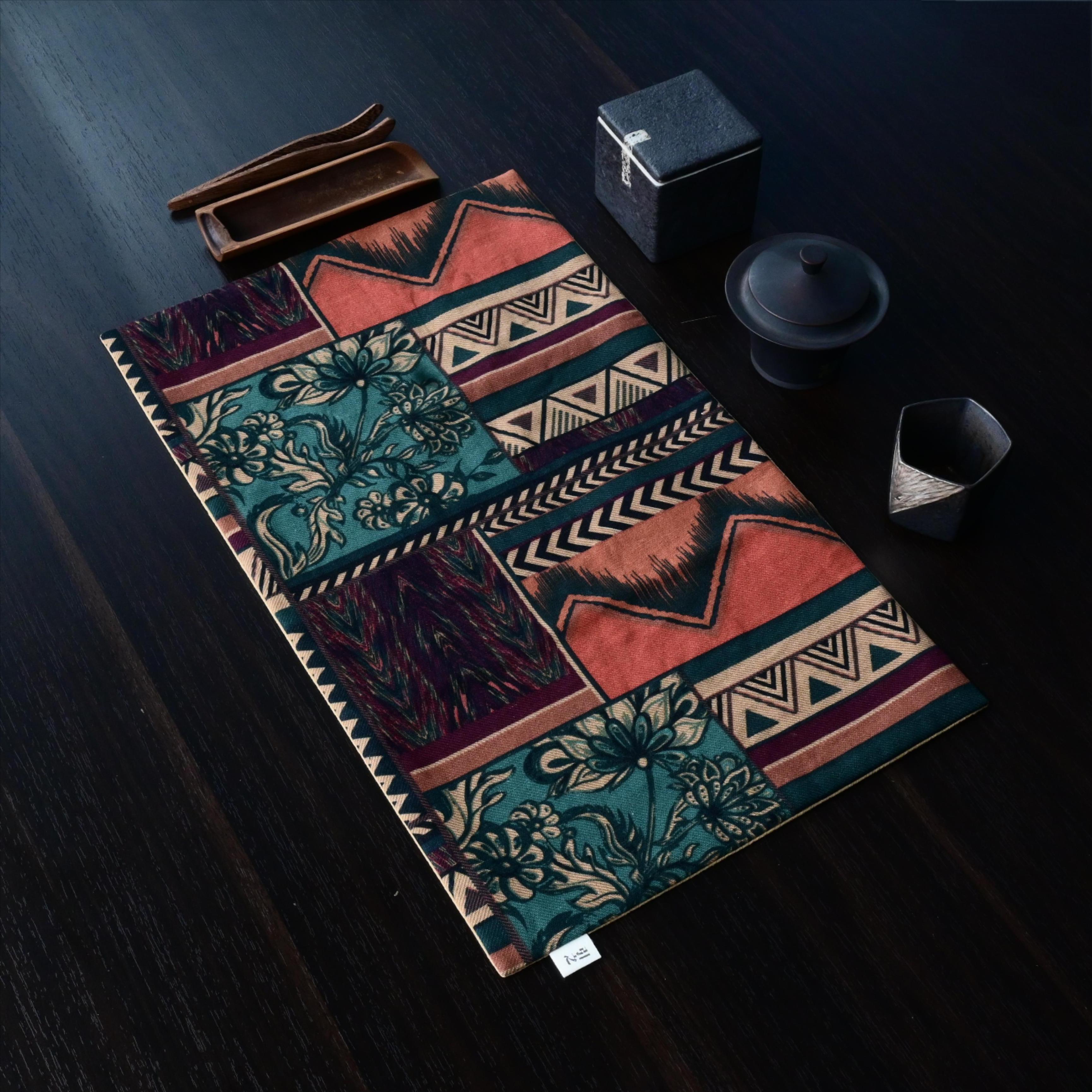 cotton absorbent mat for tea table – Cotton and Linen Printed Absorbent Retro Tablecloth Teamat by Kungfuyang