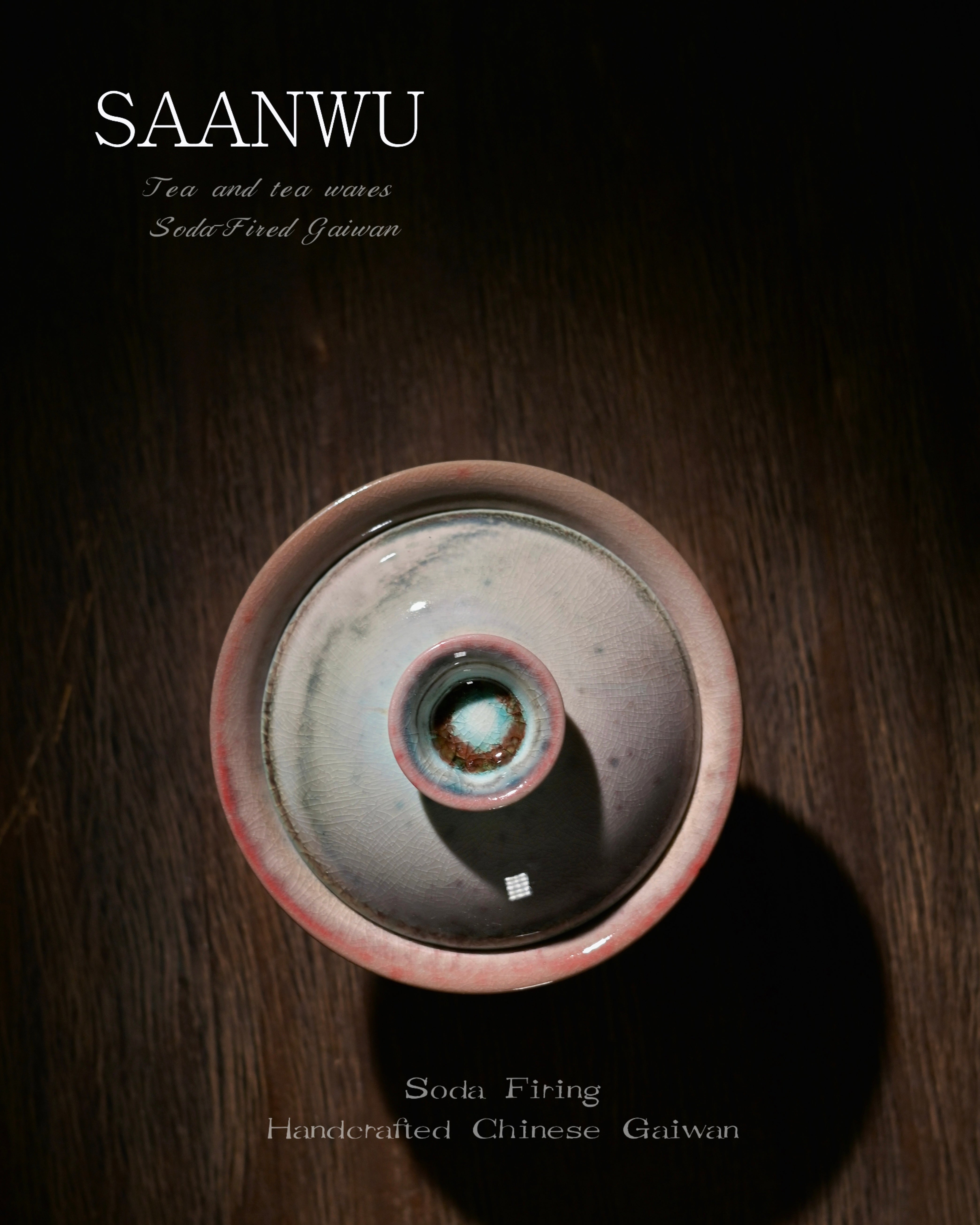 crackle glaze gaiwan pink – Unique Piece Handmade Soda-Firing Blush Glaze Gaiwan 100ml by Kungfuyang
