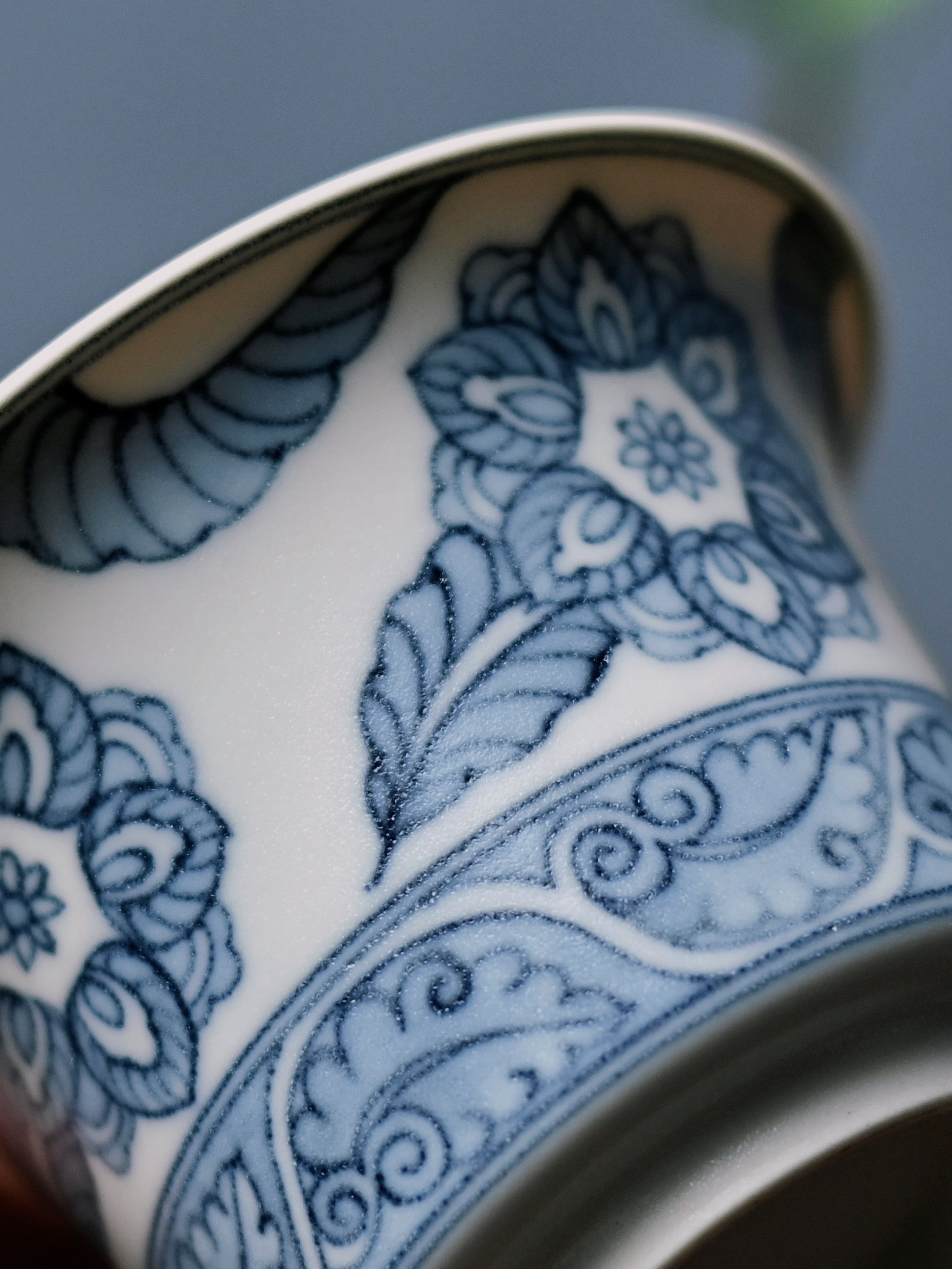 cream white blue and white porcelain – Jingdezhen Blue and White Matte Glaze Gaiwan by Kungfuyang
