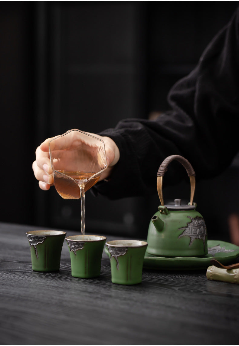 d6da6462 0446 4e6c b41a d3271c491305 – Vintage Coarse Pottery Teaware with Celadon Glaze by Kungfuyang