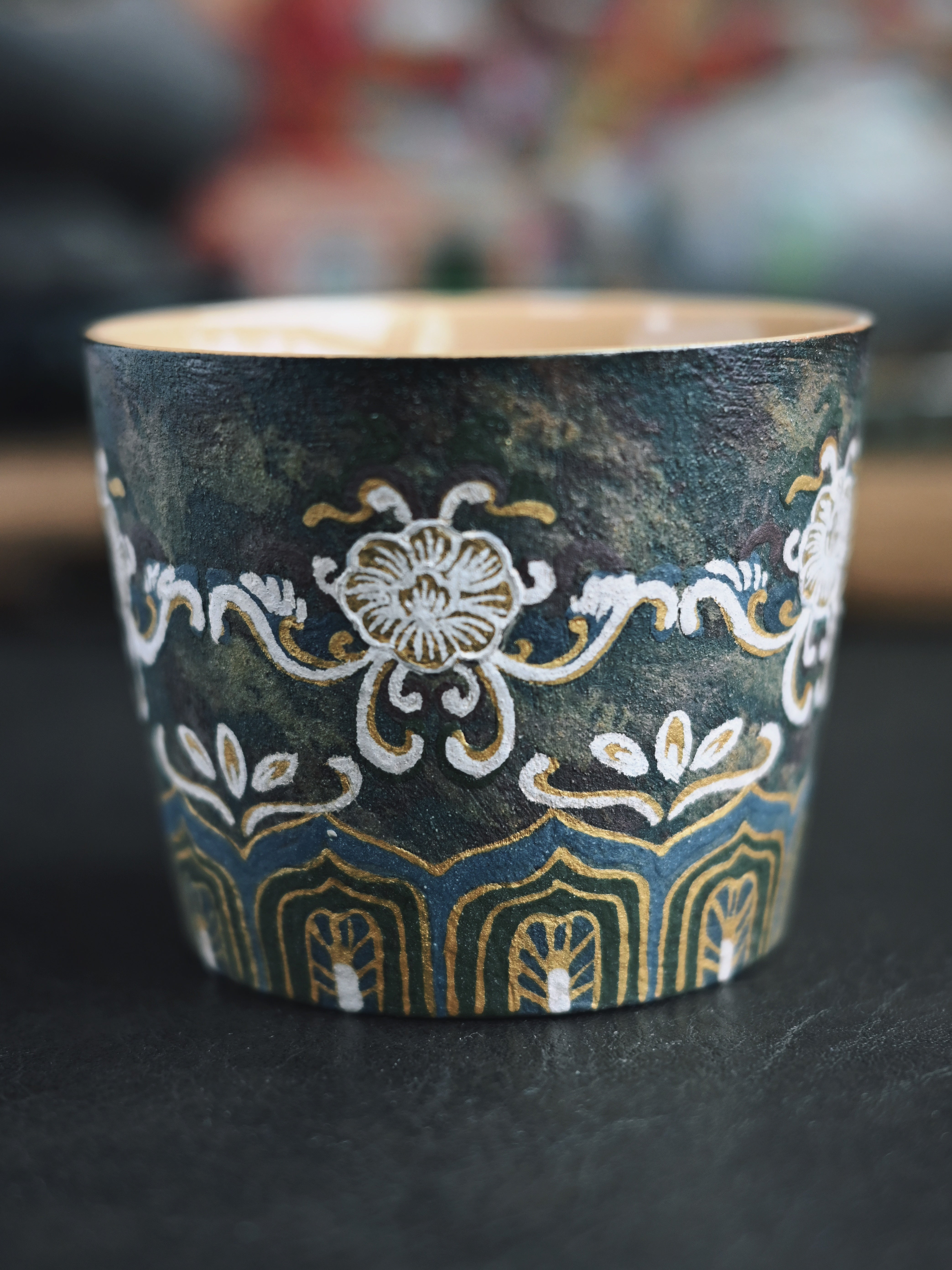 dunhuang mogao caves coffee mugs – Dunhuang Style Hand-Painted Universal Cup (Tea / Coffee) by Kungfuyang