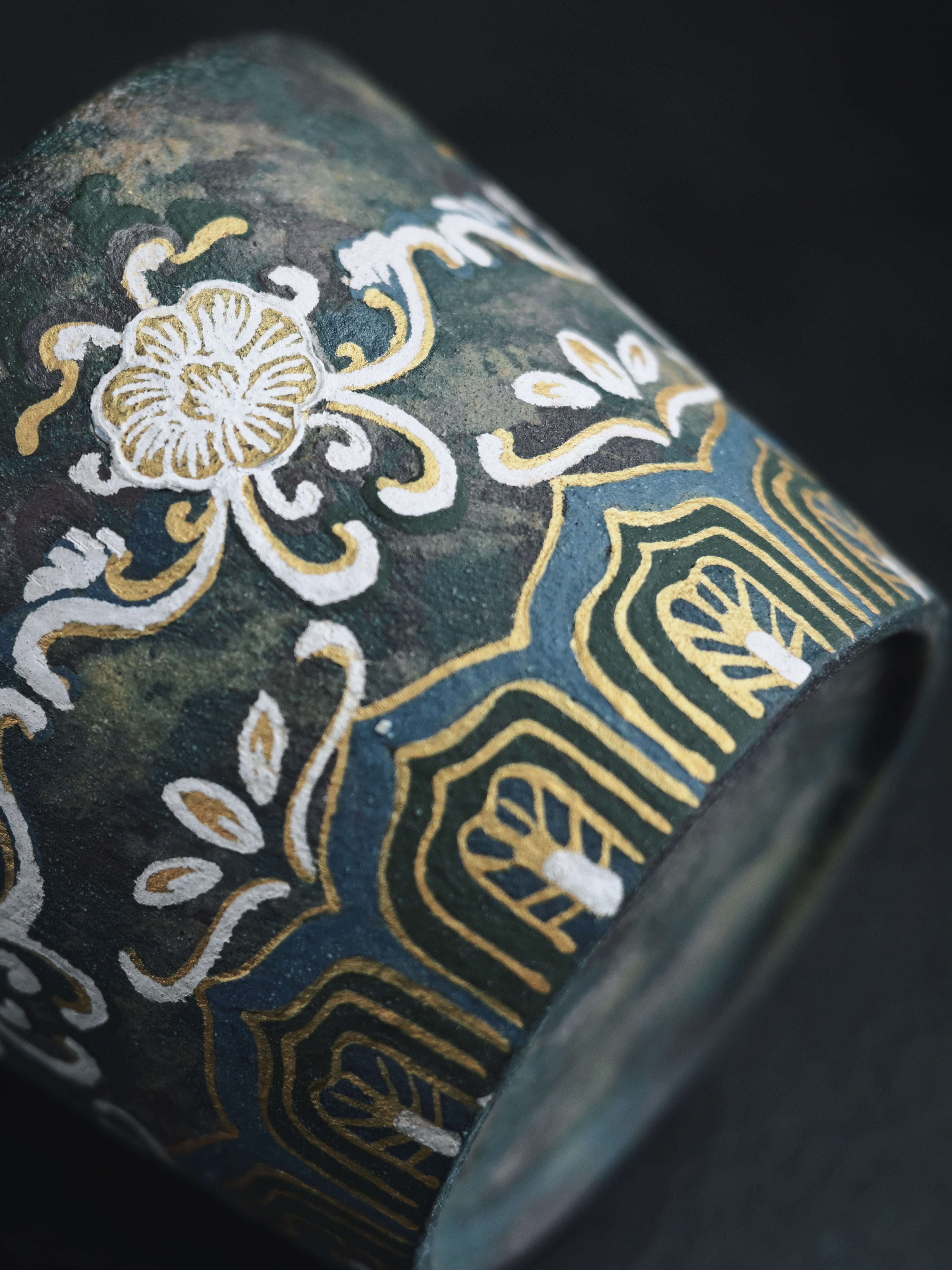 dunhuang mogao caves teacup – Dunhuang Style Hand-Painted Universal Cup (Tea / Coffee) by Kungfuyang