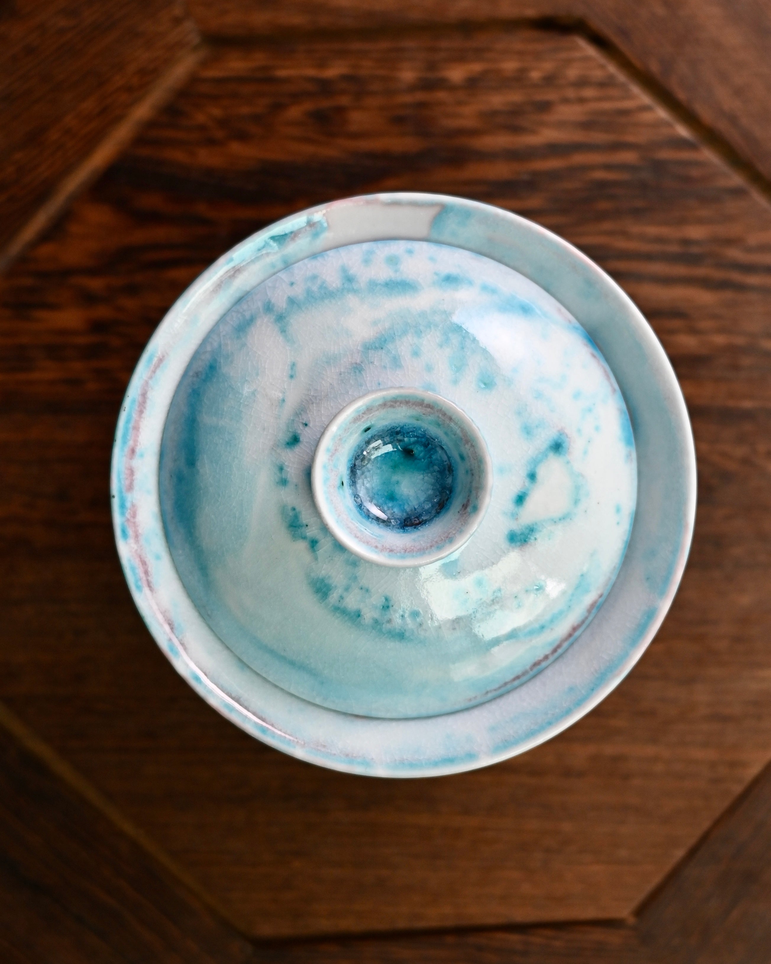 High white clay 100ml gaiwan with smooth proportions and spontaneous crystal texture development by Kungfuyang