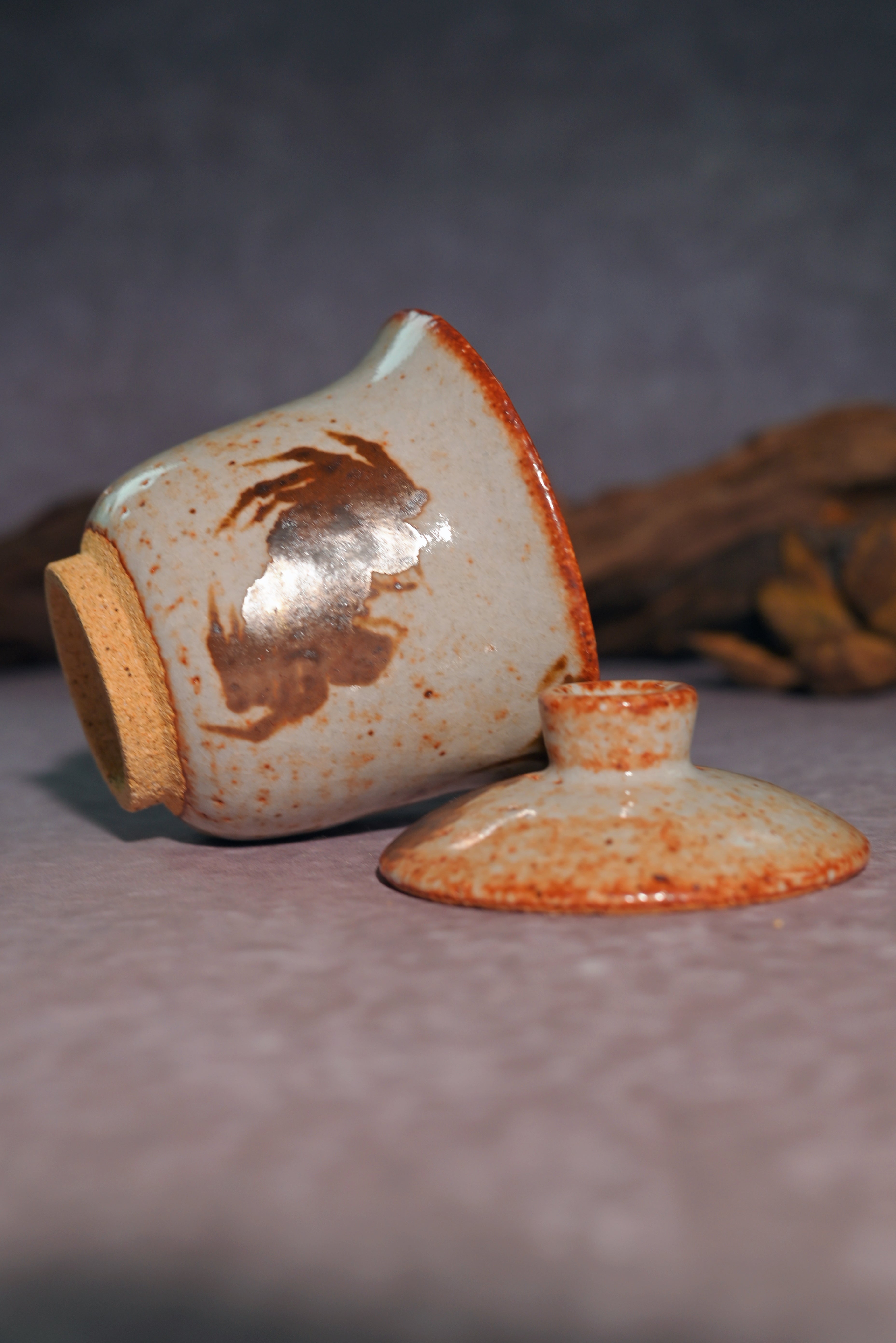 Kungfuyang Unique Piece Wood-Fired Hand-Painted ''Fortune Crab'' Saggar, product view 6