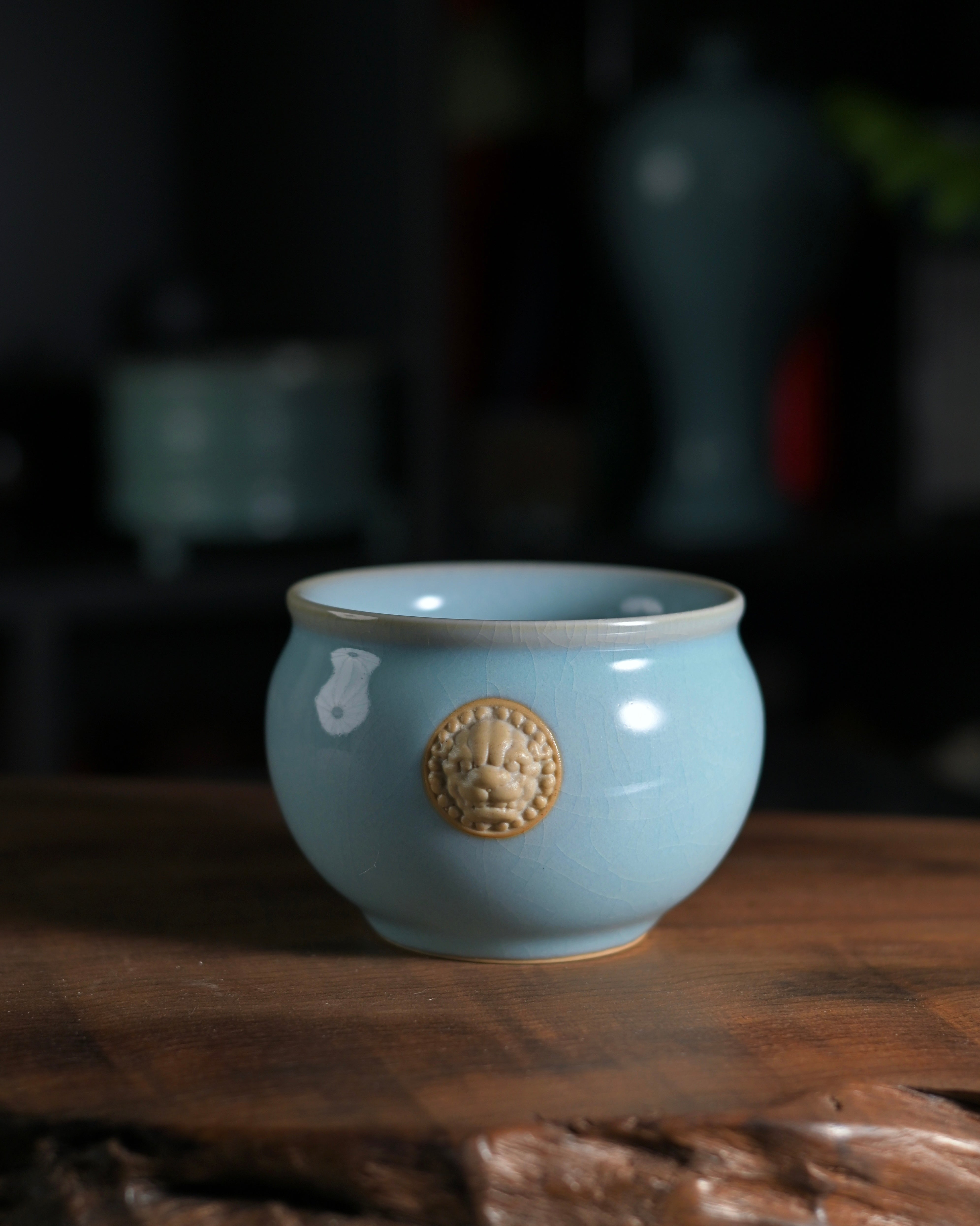 Chinese Ru kiln master large capacity teacup designed for solo tea sessions or host use during Gongfu tea ceremony by