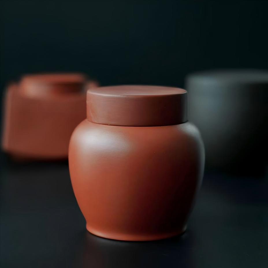 elegant yixing tea caddy minimalist – Yixing Zisha Clay Portable Tea Caddy by Kungfuyang