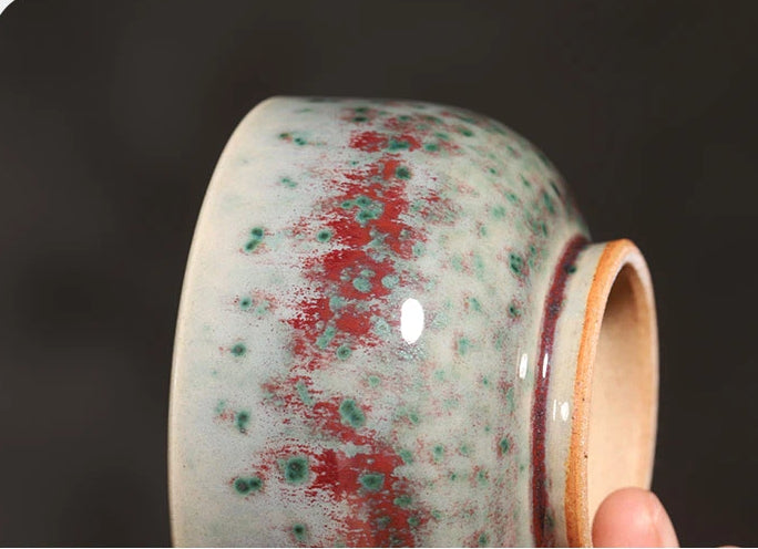 jtwqhxr91 – Handcrafted Jun Ware Phoenix Tail Glaze Luohan Teacup 120ml by Kungfuyang