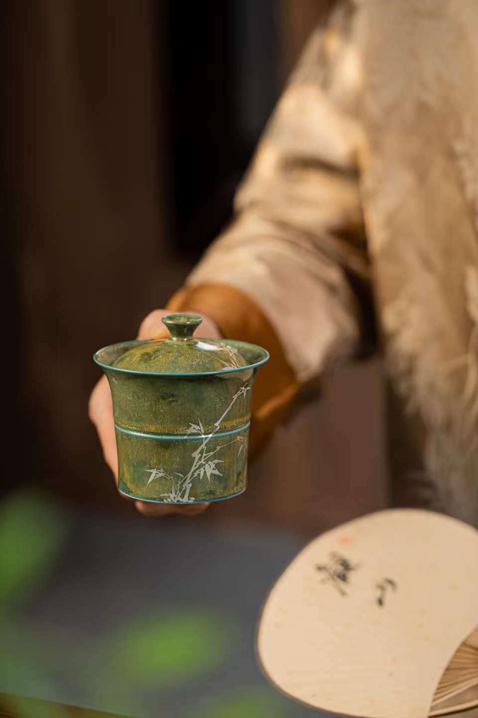 bamboo design ceramic gaiwan – "Bamboo Rhythm" Ceramic Tea Set – A Poetic Fusion of Art & by Kungfuyang