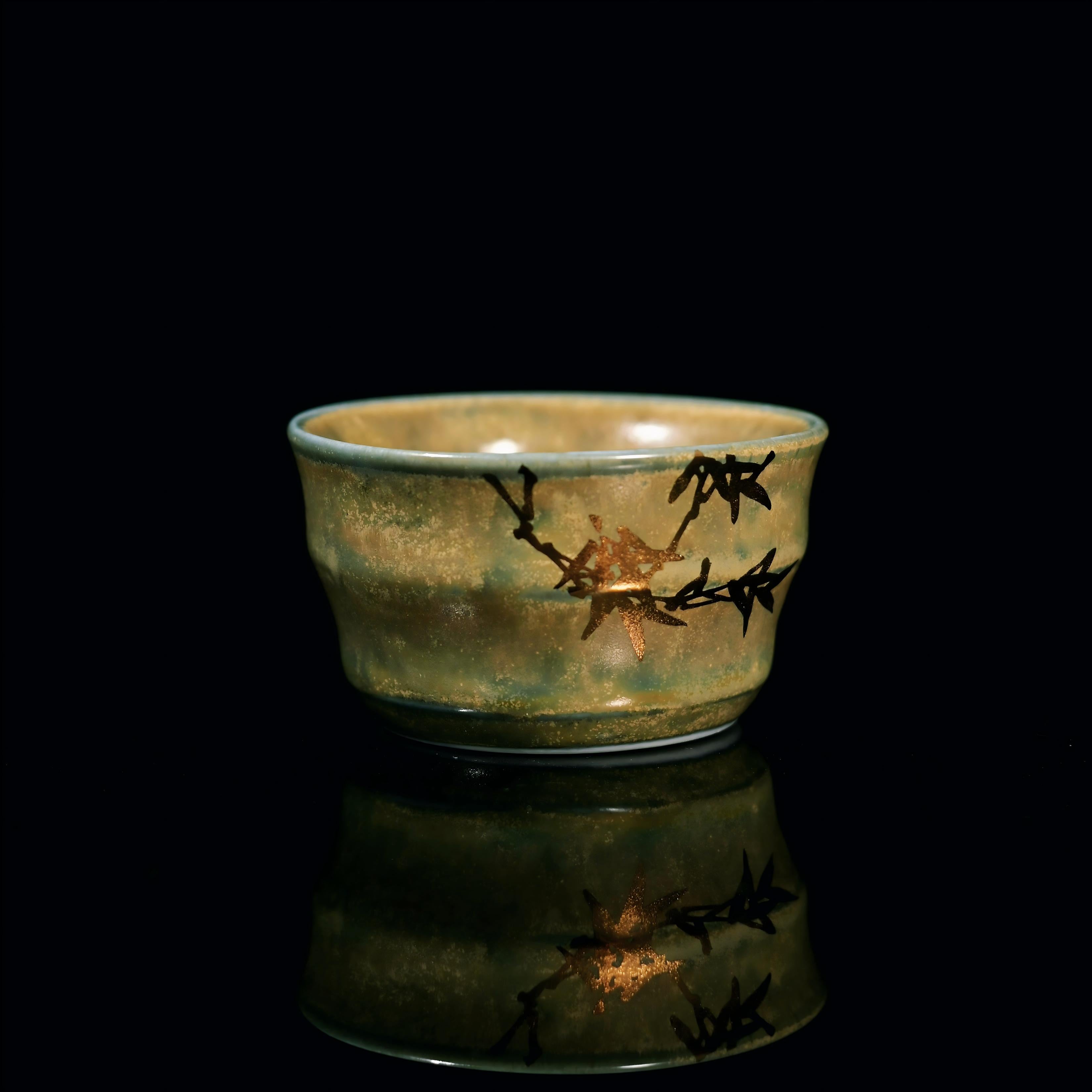 gilded painting bamboo teacup – "Bamboo Rhythm" Ceramic Tea Set – A Poetic Fusion of Art & by Kungfuyang