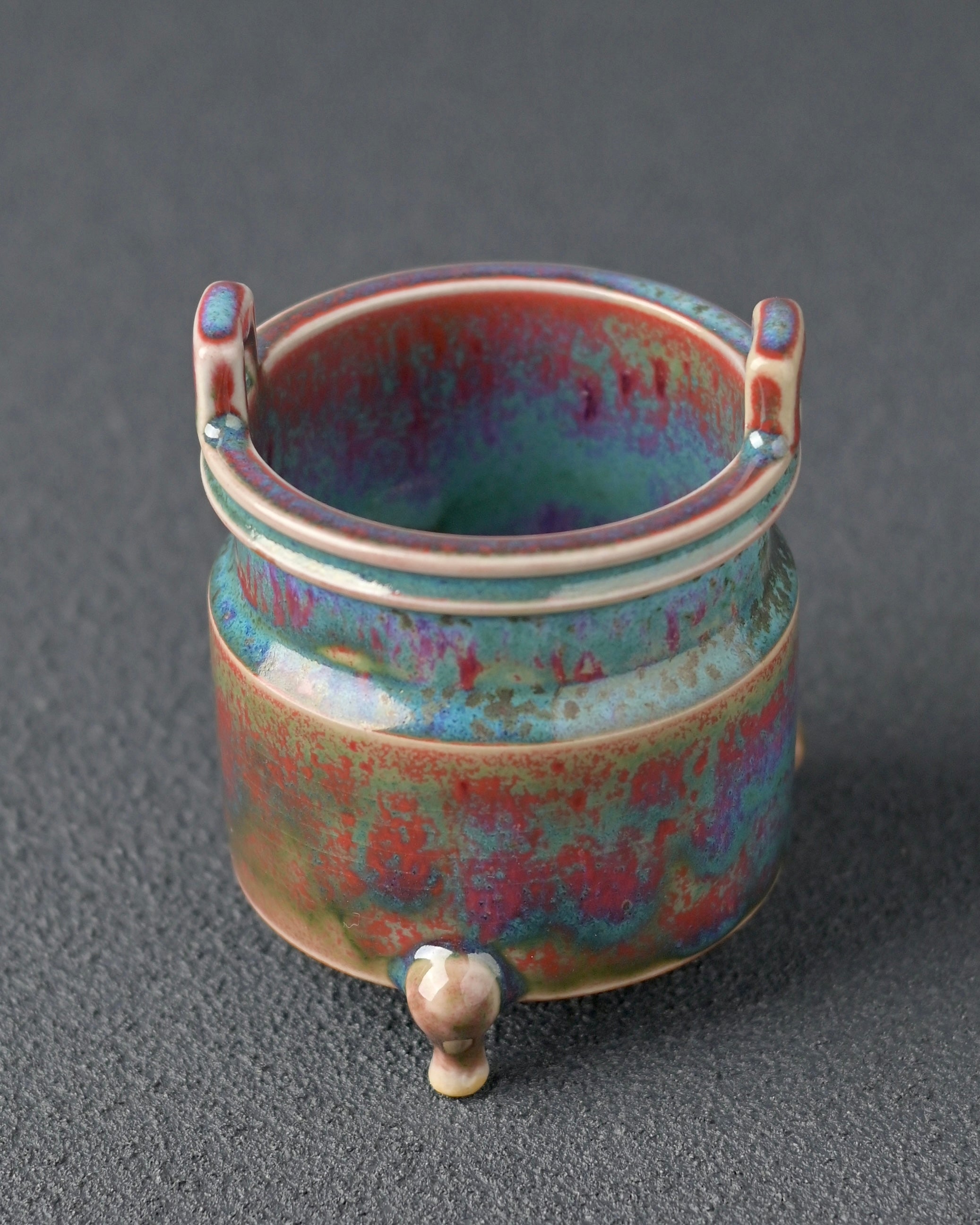 glaze transformed ceramic incense burner – Jun Ware Tri-Pod Incense Burner by Kungfuyang