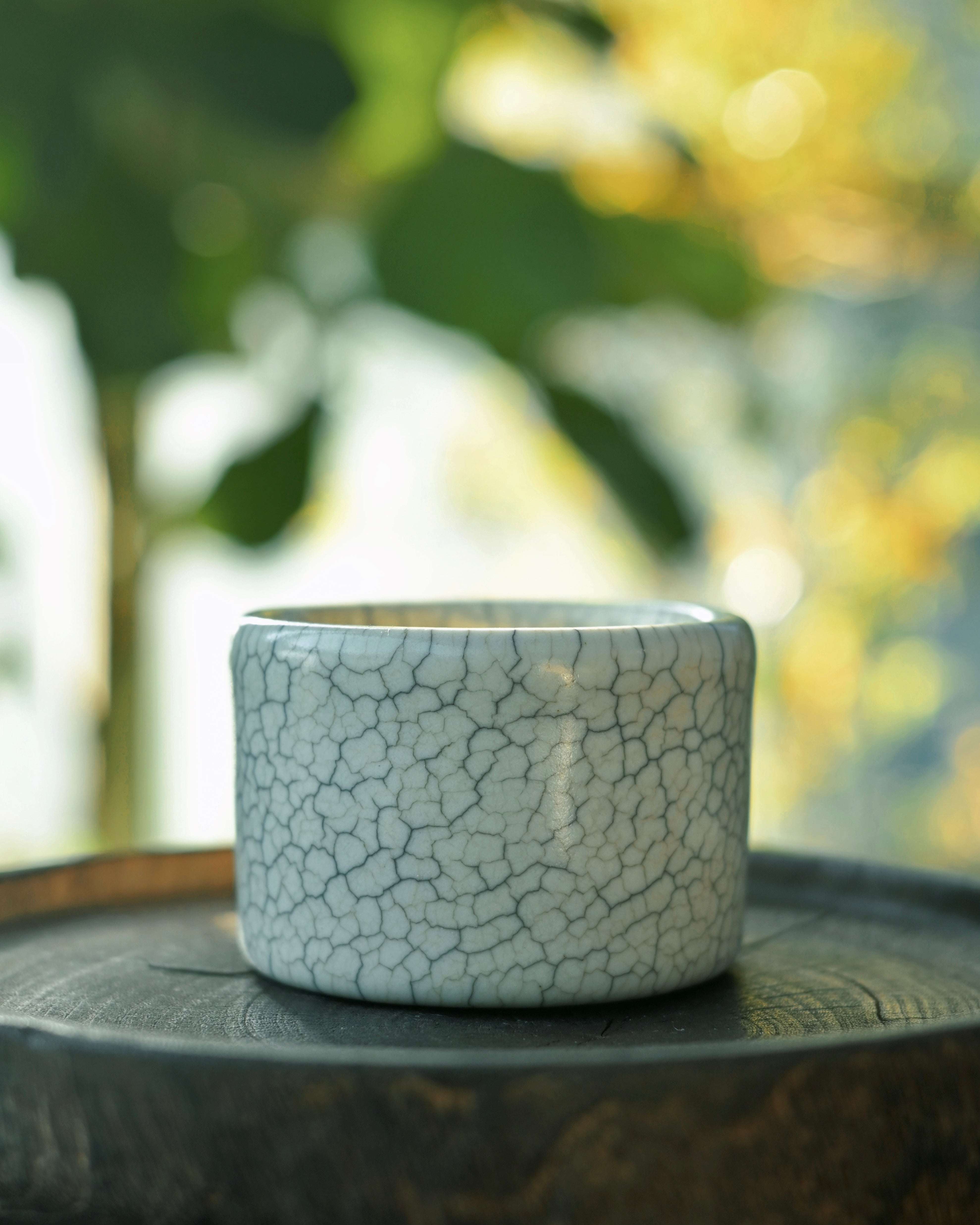 golden threads crackle pattern – Longquan Celadon Ge Kiln Thumb Ring Cup by Kungfuyang