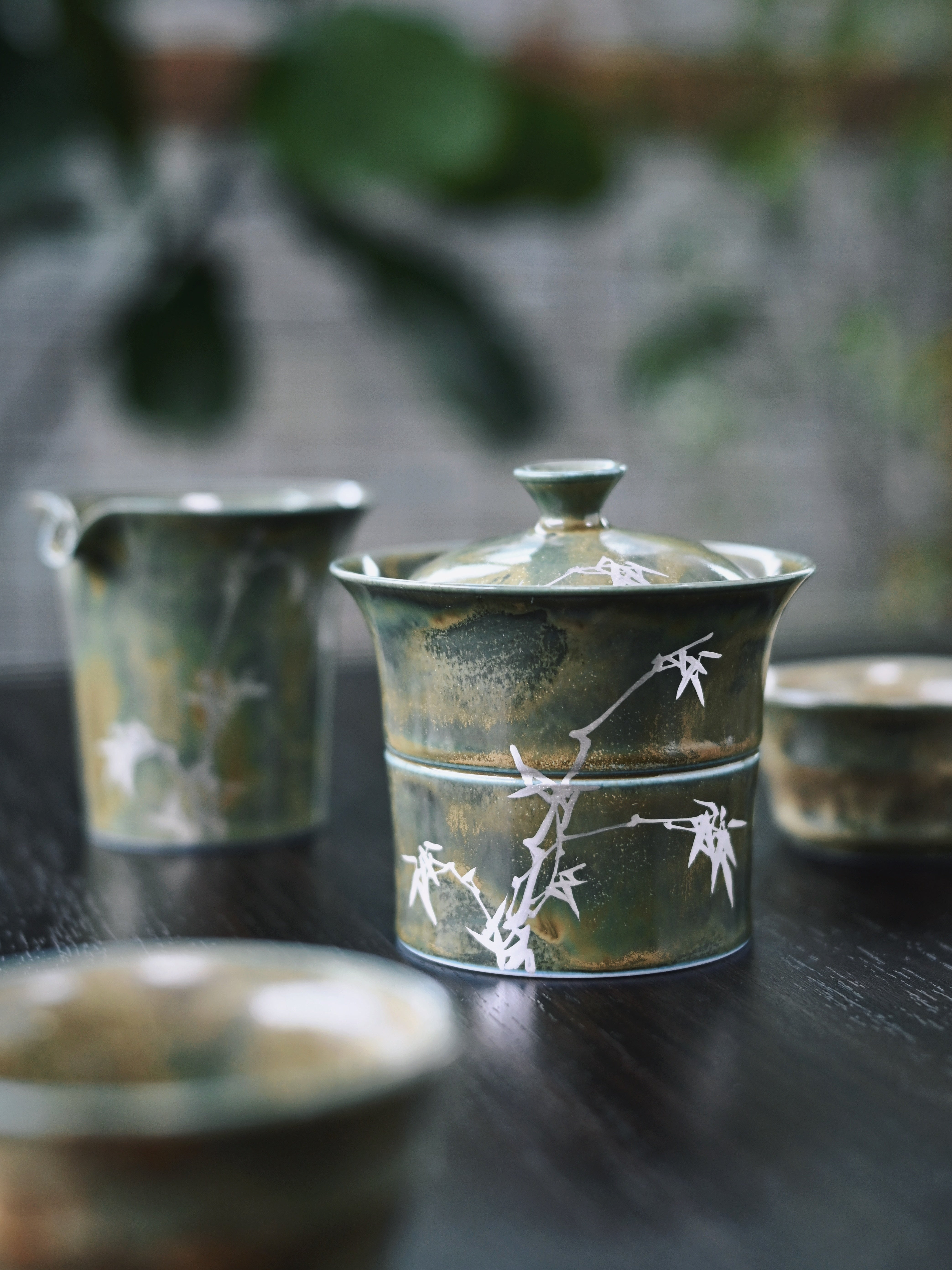 green glaze gaiwan tea set – "Bamboo Rhythm" Ceramic Tea Set – A Poetic Fusion of Art & by Kungfuyang
