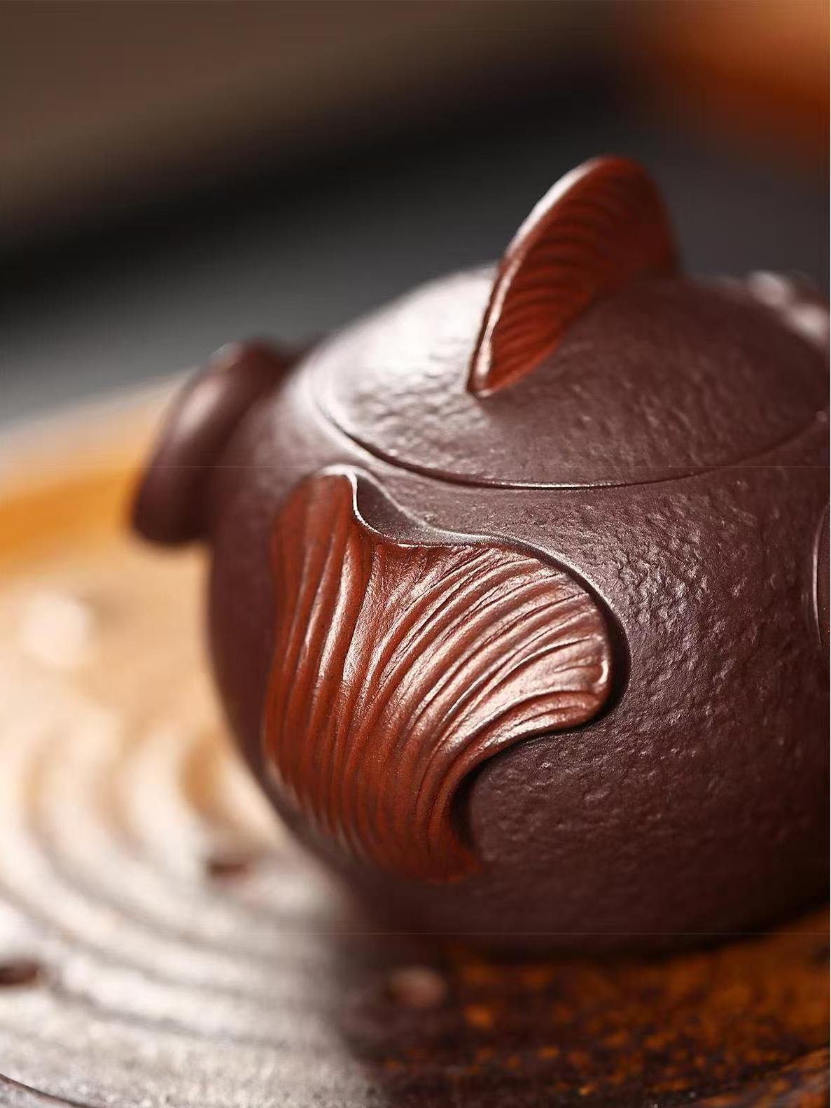 hand carved pufferfish yixing teapot – Yixing Zisha "Pufferfish" Teapot by Kungfuyang