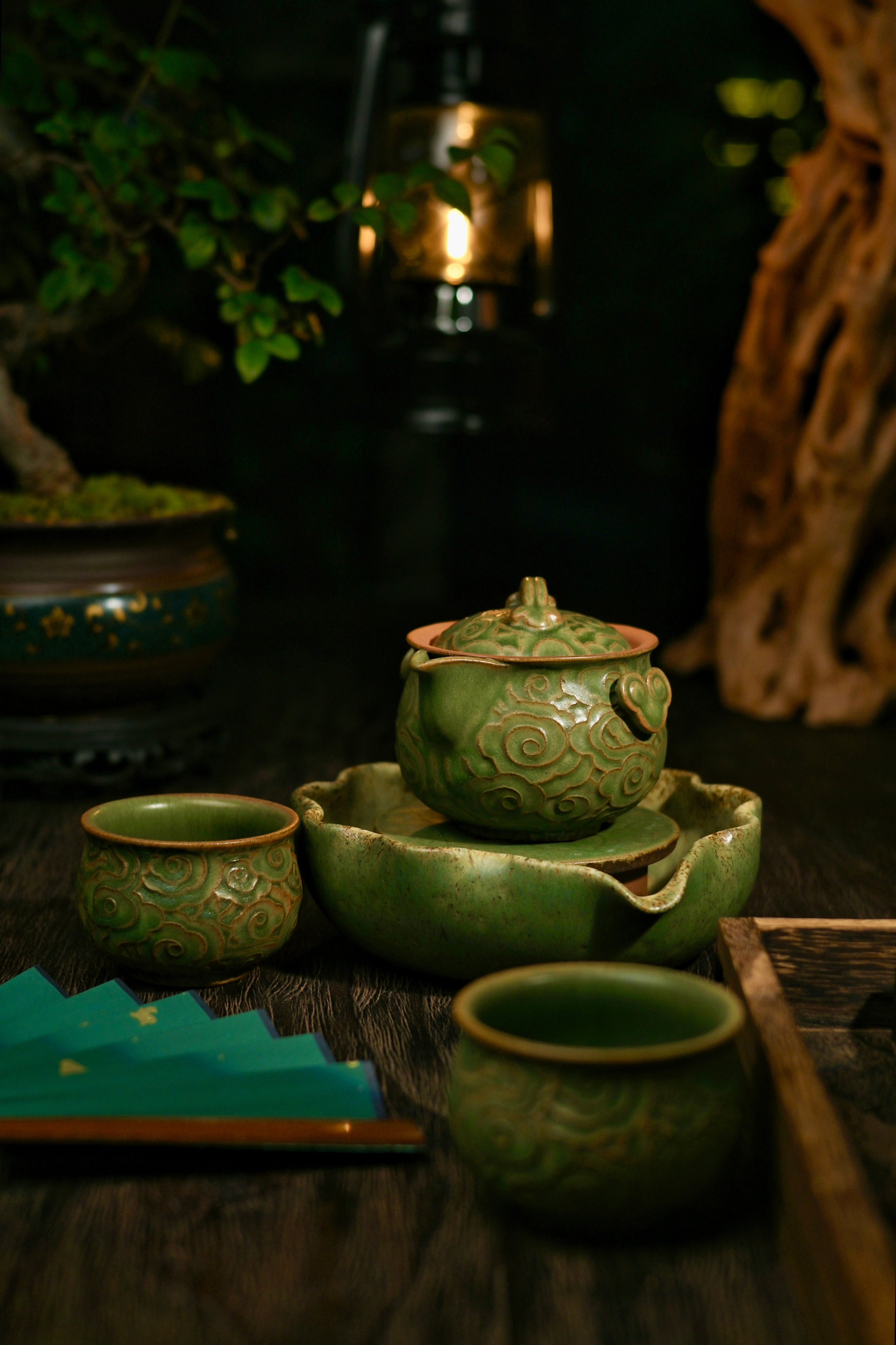hand held ceramic teapot with clouds – Clouds & Ruyi Retro Gongfu Tea Set by Kungfuyang
