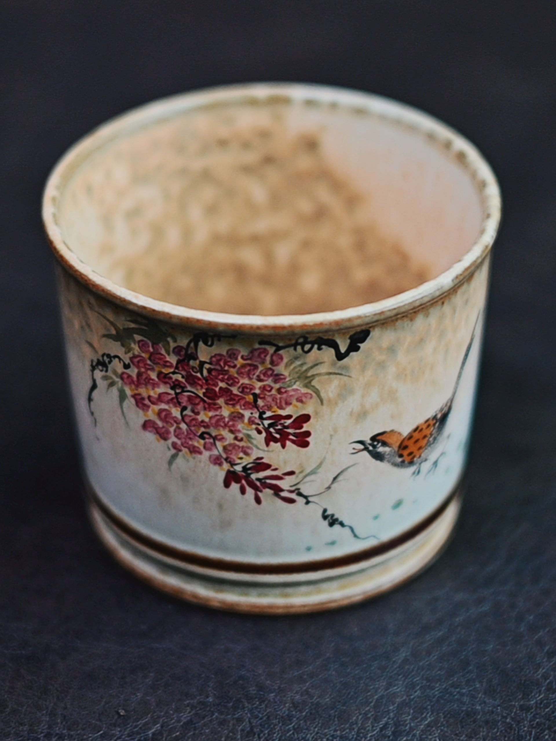 hand painted ceramic coffee cup – Jingdezhen Hand-Painted Chinese Bird-and-Flower Master Cup by Kungfuyang