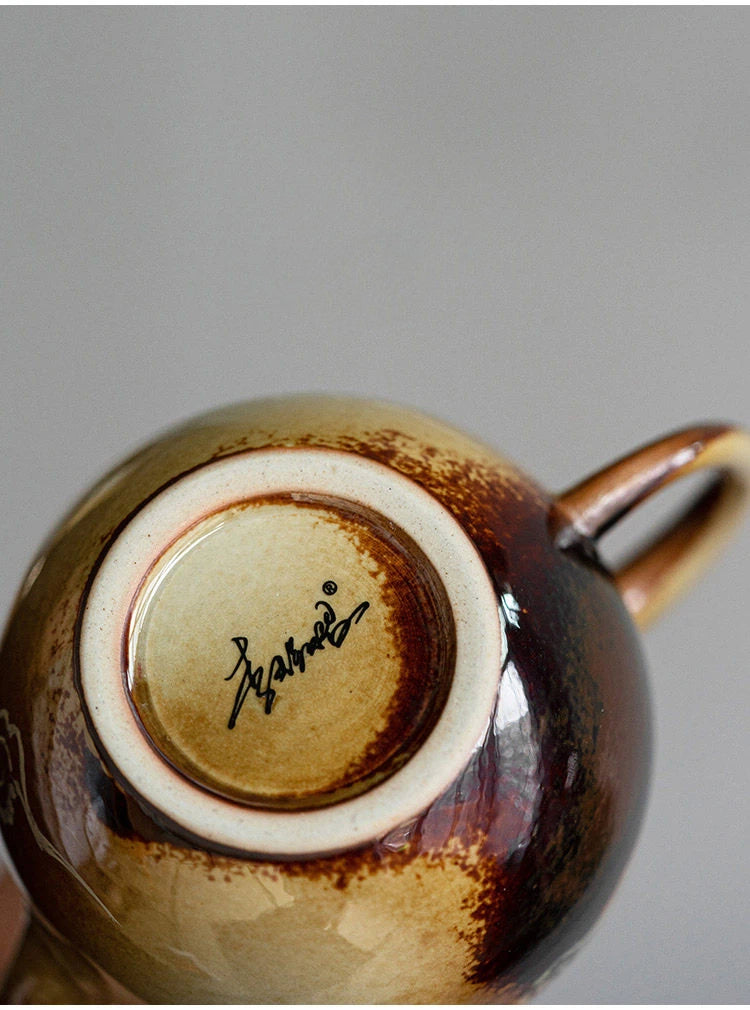 hand painted crane wood fired teapot – Jingdezhen Wood-Fired Hand-Painted Crane Underglaze Dragon-Egg by Kungfuyang