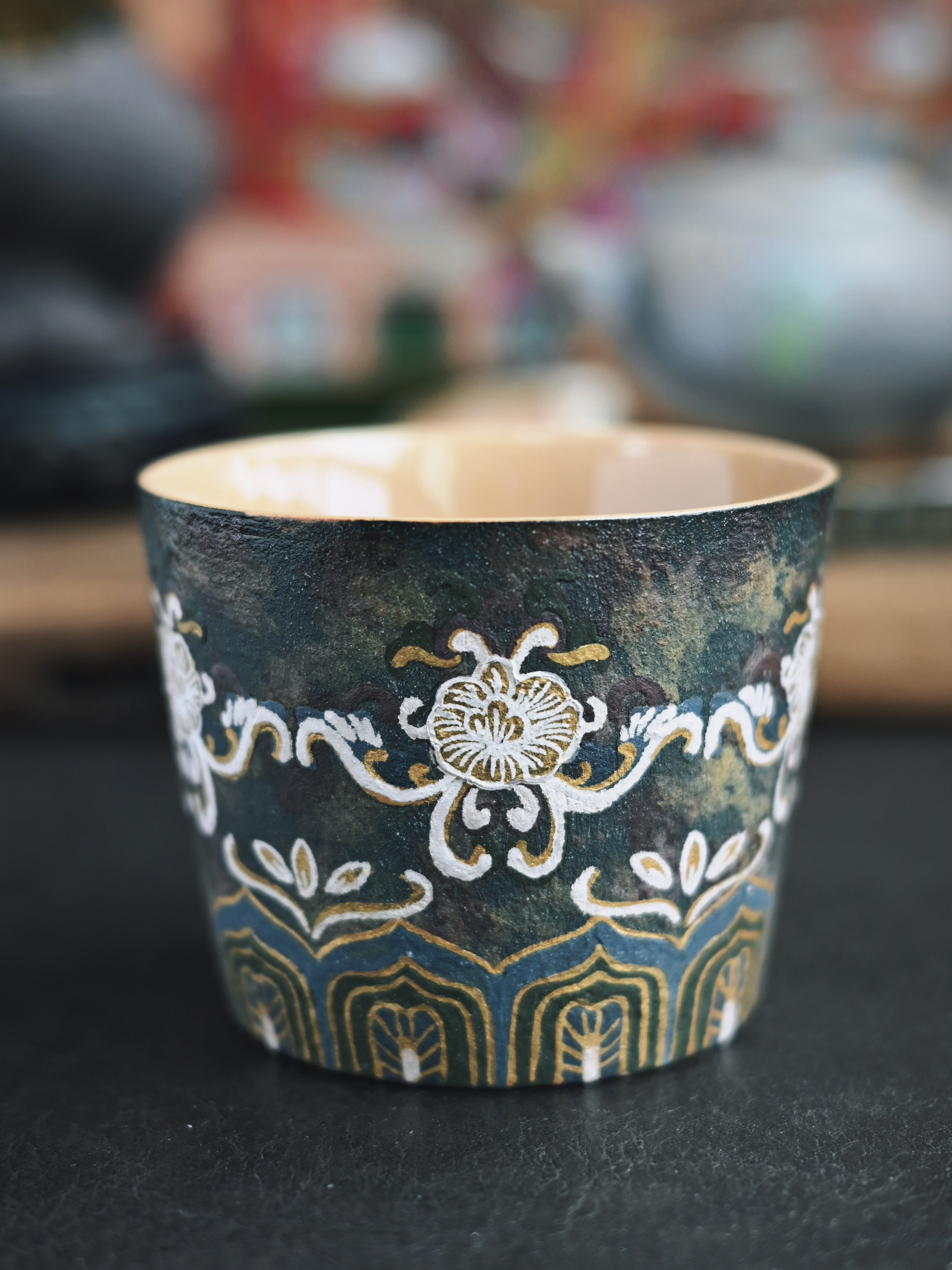 hand painted ore glaze dunhuang mogao – Dunhuang Style Hand-Painted Universal Cup (Tea / Coffee) by Kungfuyang
