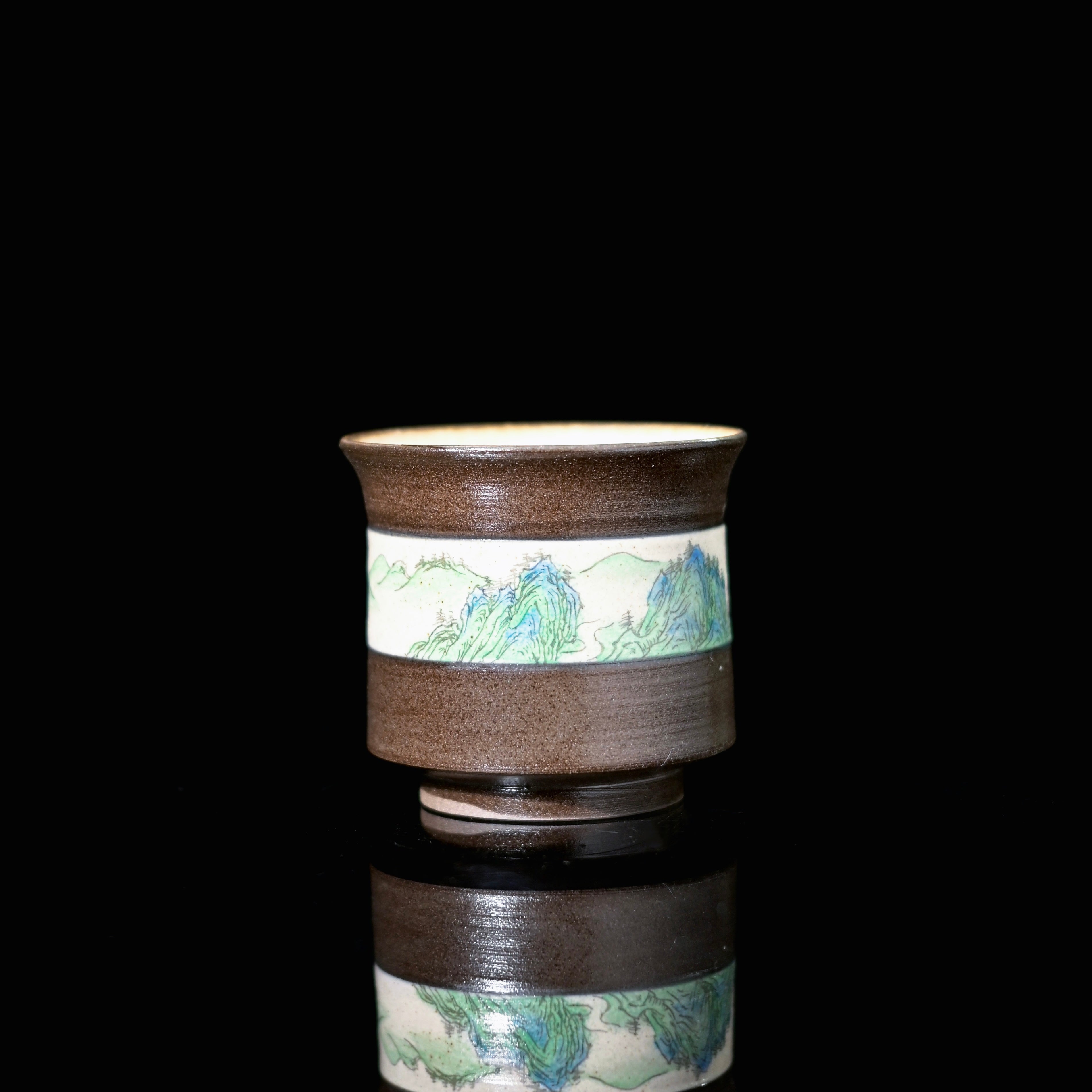 hand painted song dynasty ceramic teaware – Hand-Painted "A Thousand Li of Rivers and Mountains" Kohiki by Kungfuyang