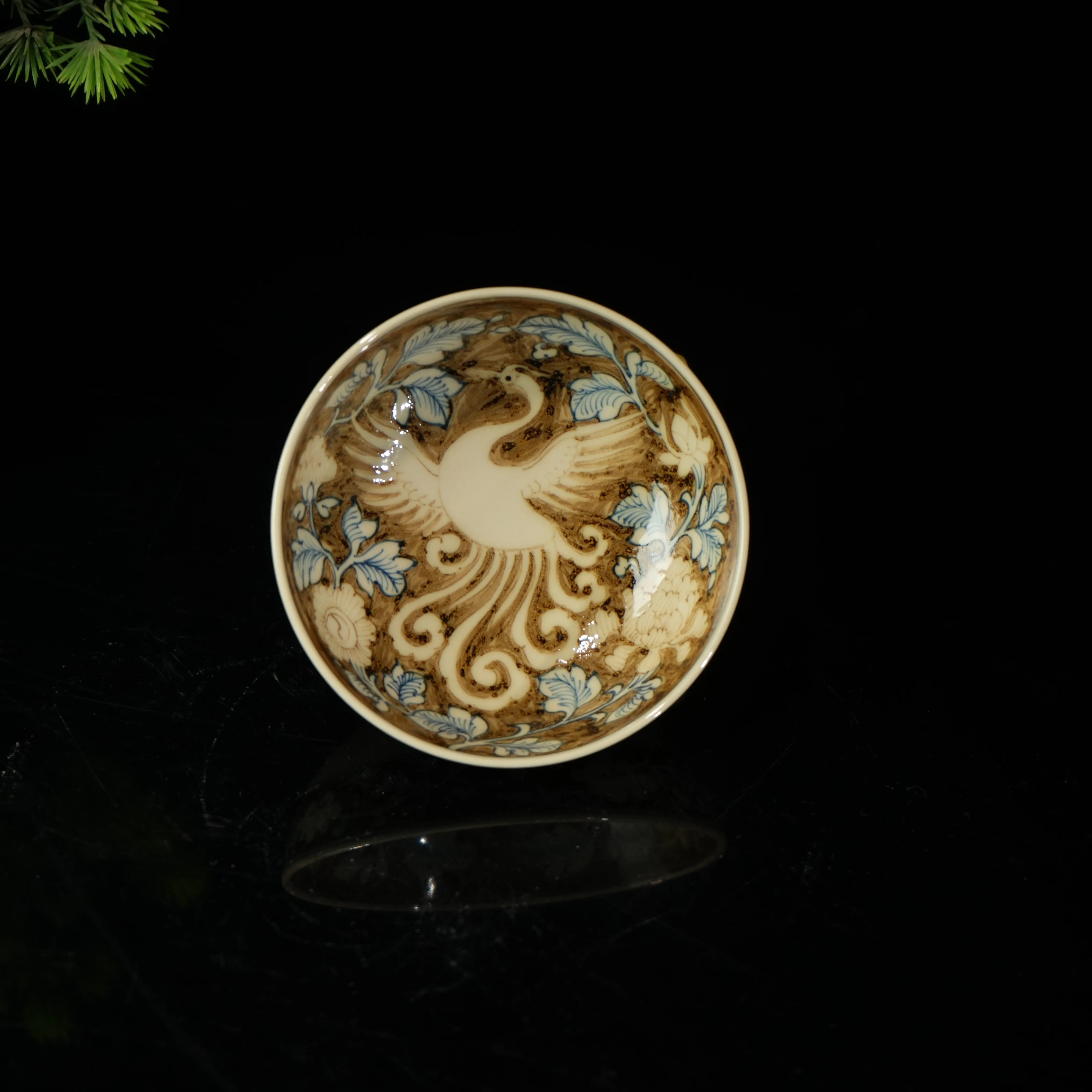 hand painted teacup 100ml – Jingdezhen Hand-Painted Underglaze Gold Phoenix Pu'er Teacup by Kungfuyang
