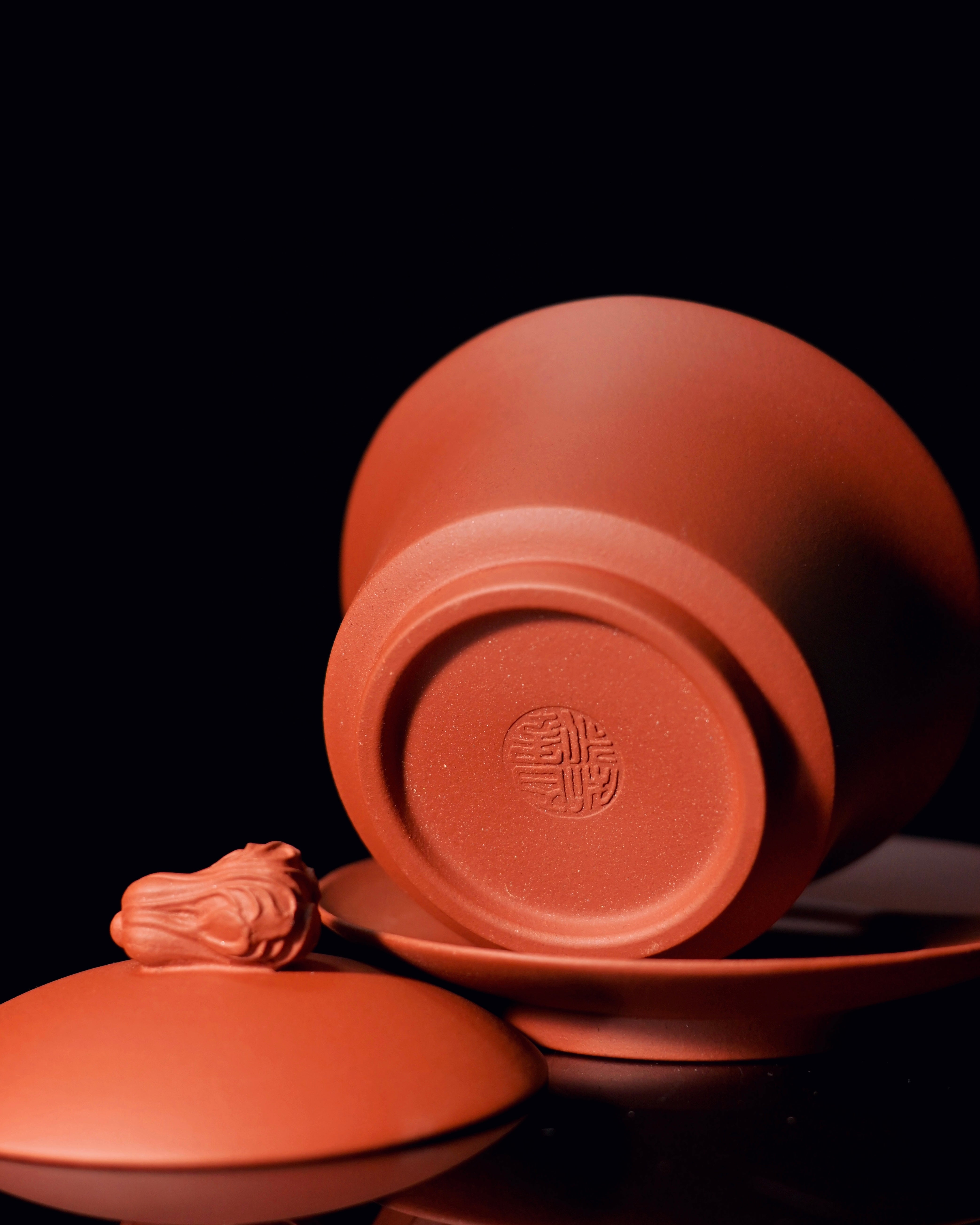hand pinched cabbage button gaiwan – Handcrafted Yixing Purple Clay Sancai Gaiwan 120ml by Kungfuyang