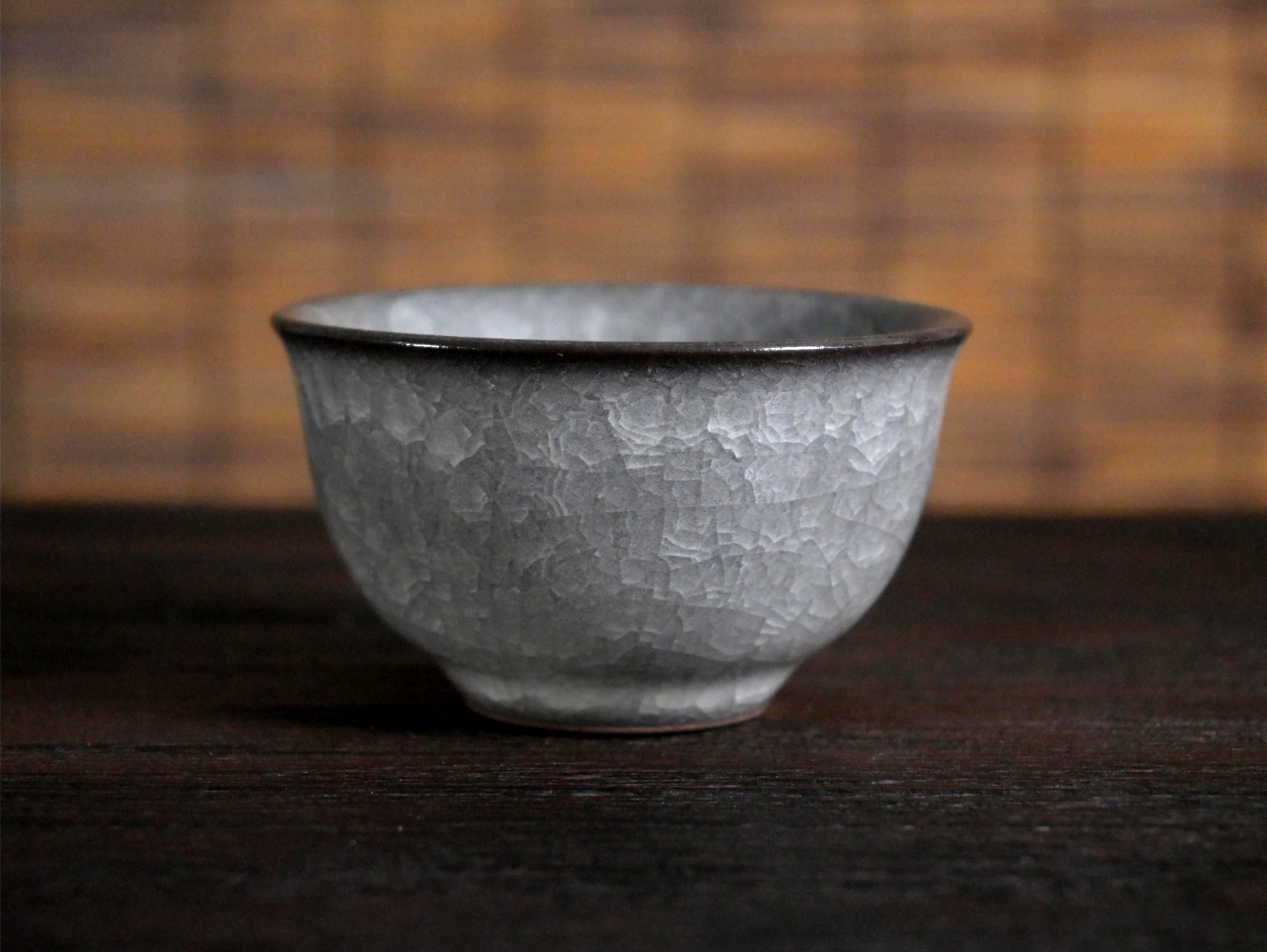 handcrafted celadon tea cup ice crackle – Longquan Celadon black ice-crack pattern Teacup by Kungfuyang