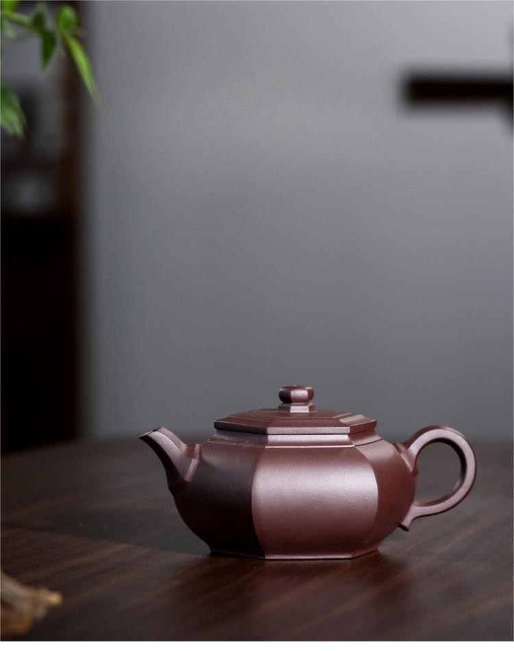 handcrafted chinese zisha clay teapot – Yixing Purple Clay Teapot Handmade Hexagonal Kung Fu Teapot by Kungfuyang