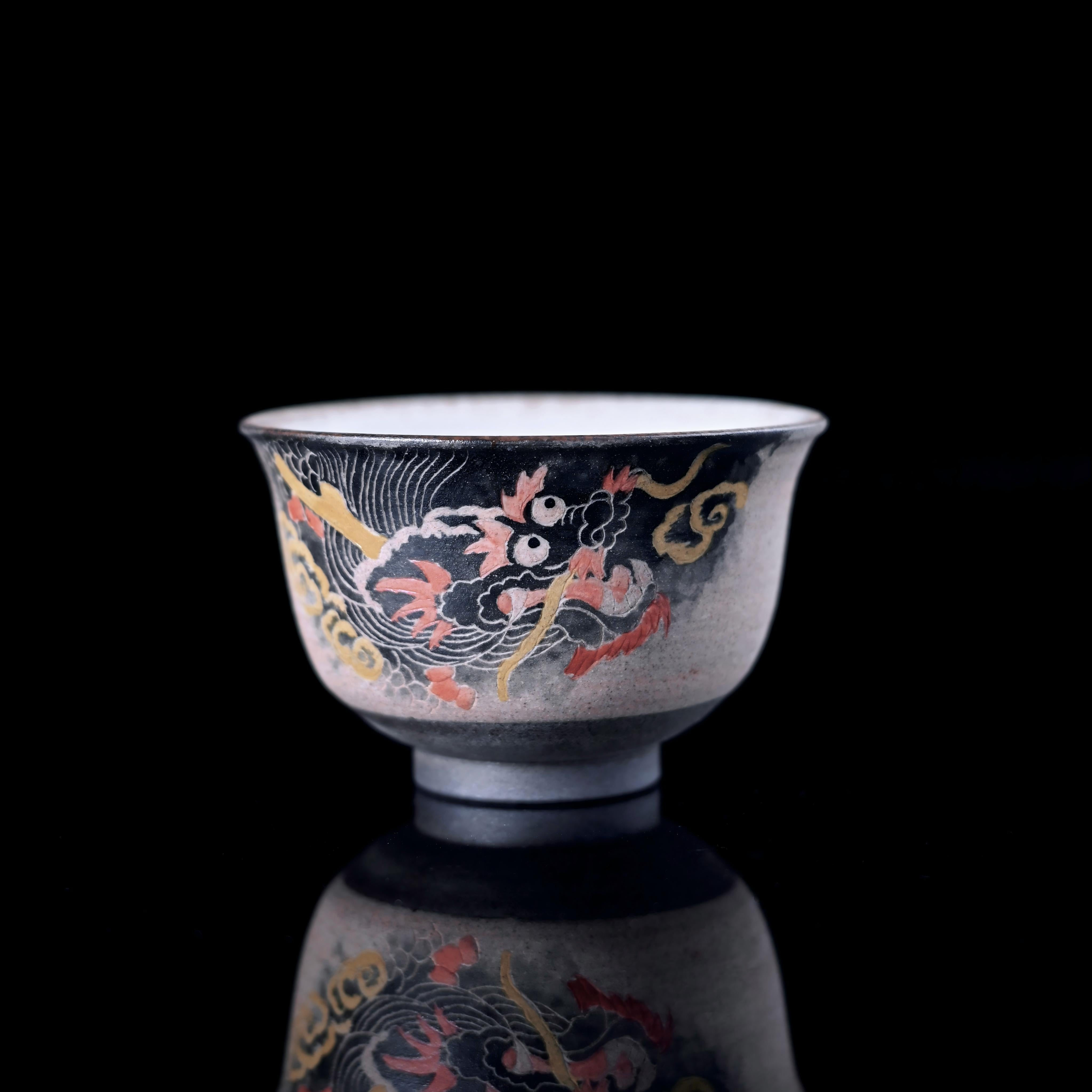 handcrafted flying dragon pattern yashou – Jingdezhen Hand-Carved and Hand Painted Dragon Teacup by Kungfuyang