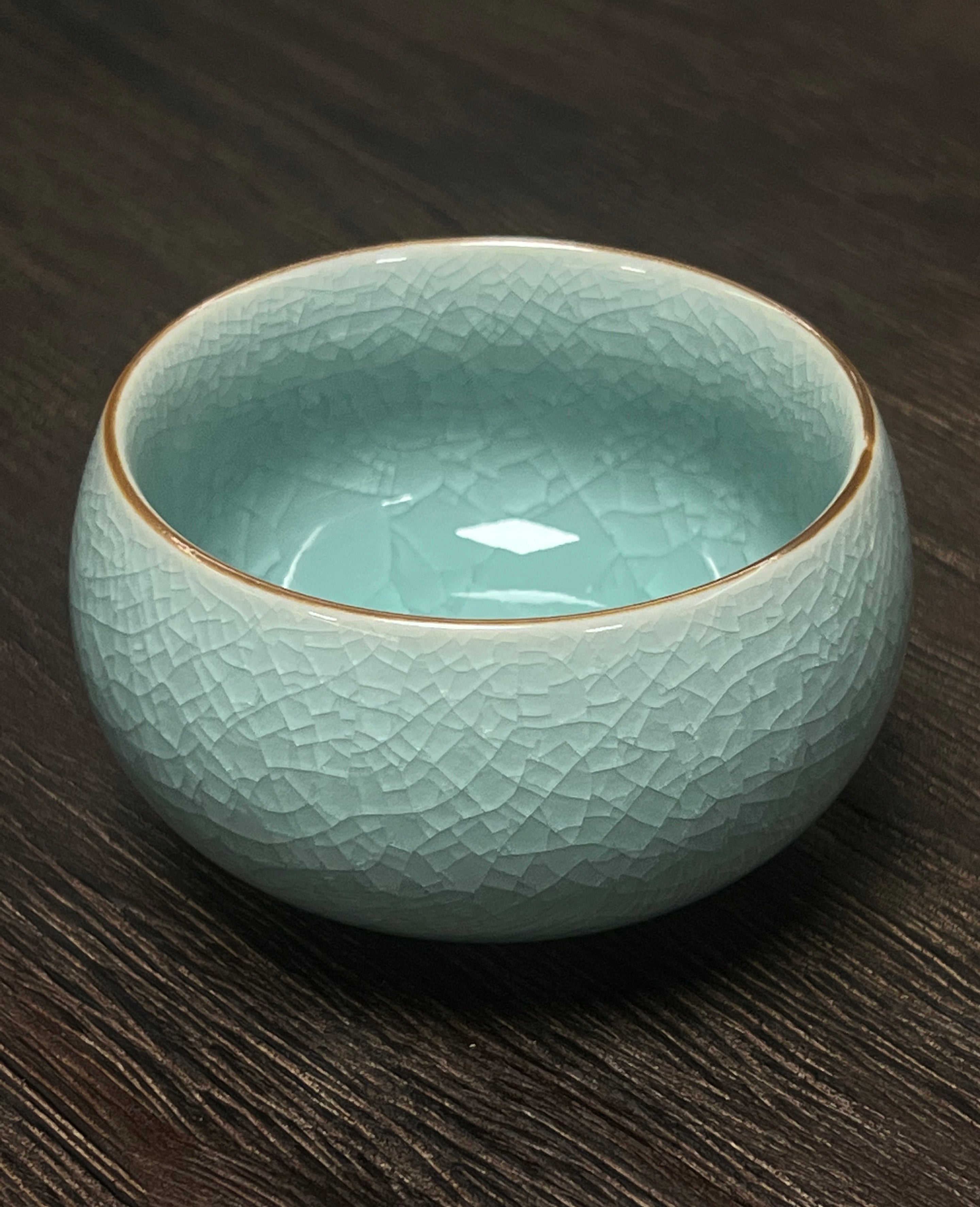 handcrafted ru porcelain teacup – Ru Ware Ice-Crackle Teacup Ru Kiln Crackles Arhat Teacup by Kungfuyang