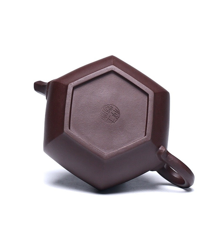 handcrafted yixing teapot zini clay – Yixing Purple Clay Teapot Handmade Hexagonal Kung Fu Teapot by Kungfuyang