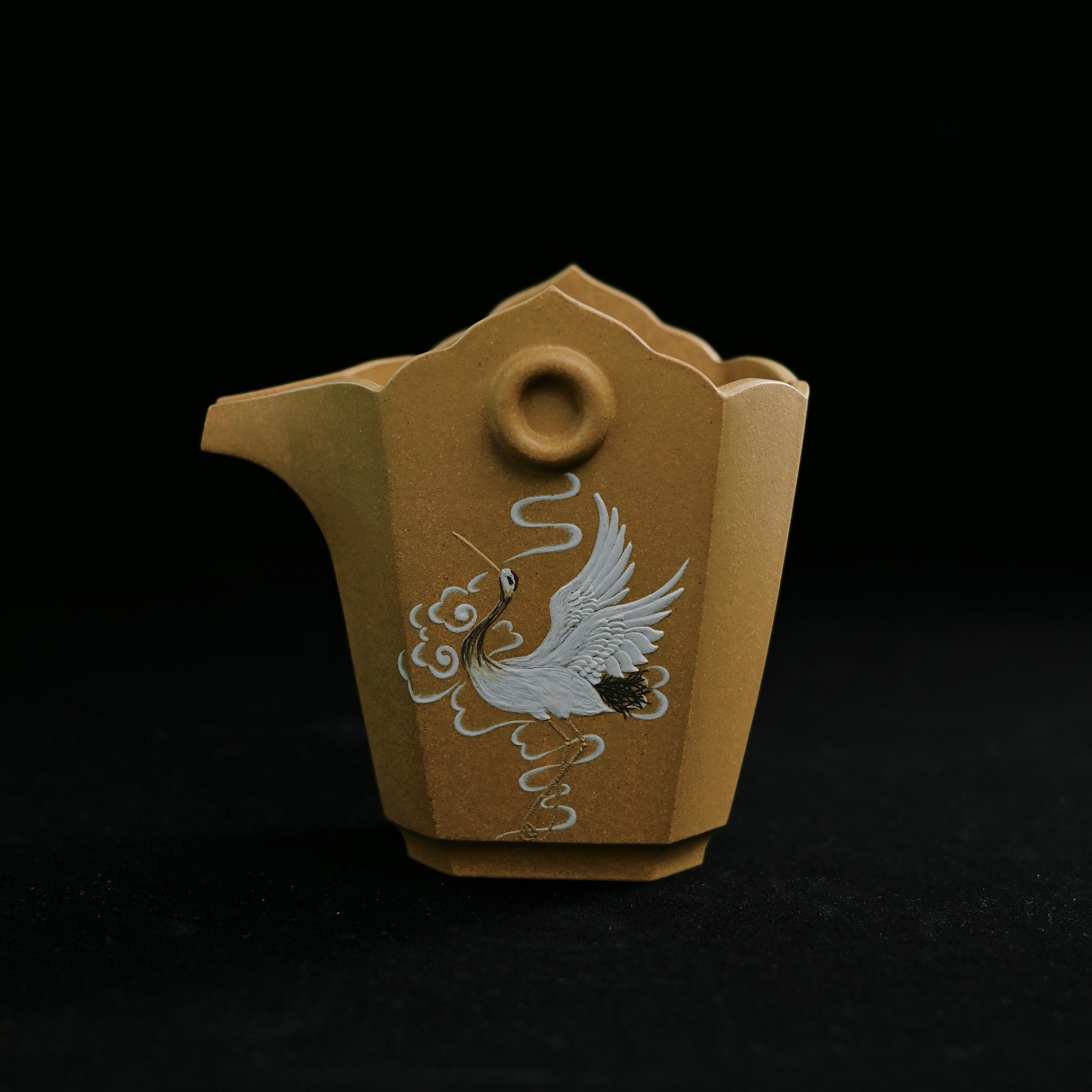 handmade benshan lvni crane justice cup – Yixing Fully Handmade Zisha "Benshan Lüni" Crane Fairness Cup by Kungfuyang