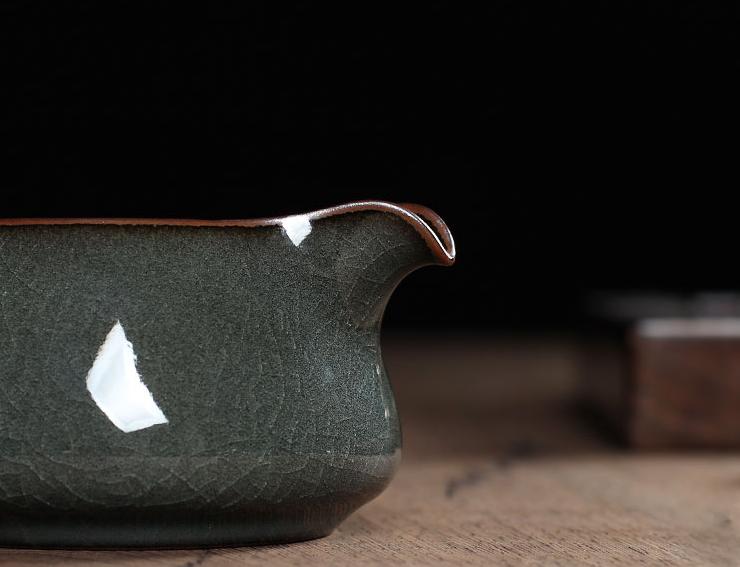 handmade ceramic tea pitcher – Handmade Ge kiln Celadon Iron Clay Tea Pitcher by Kungfuyang