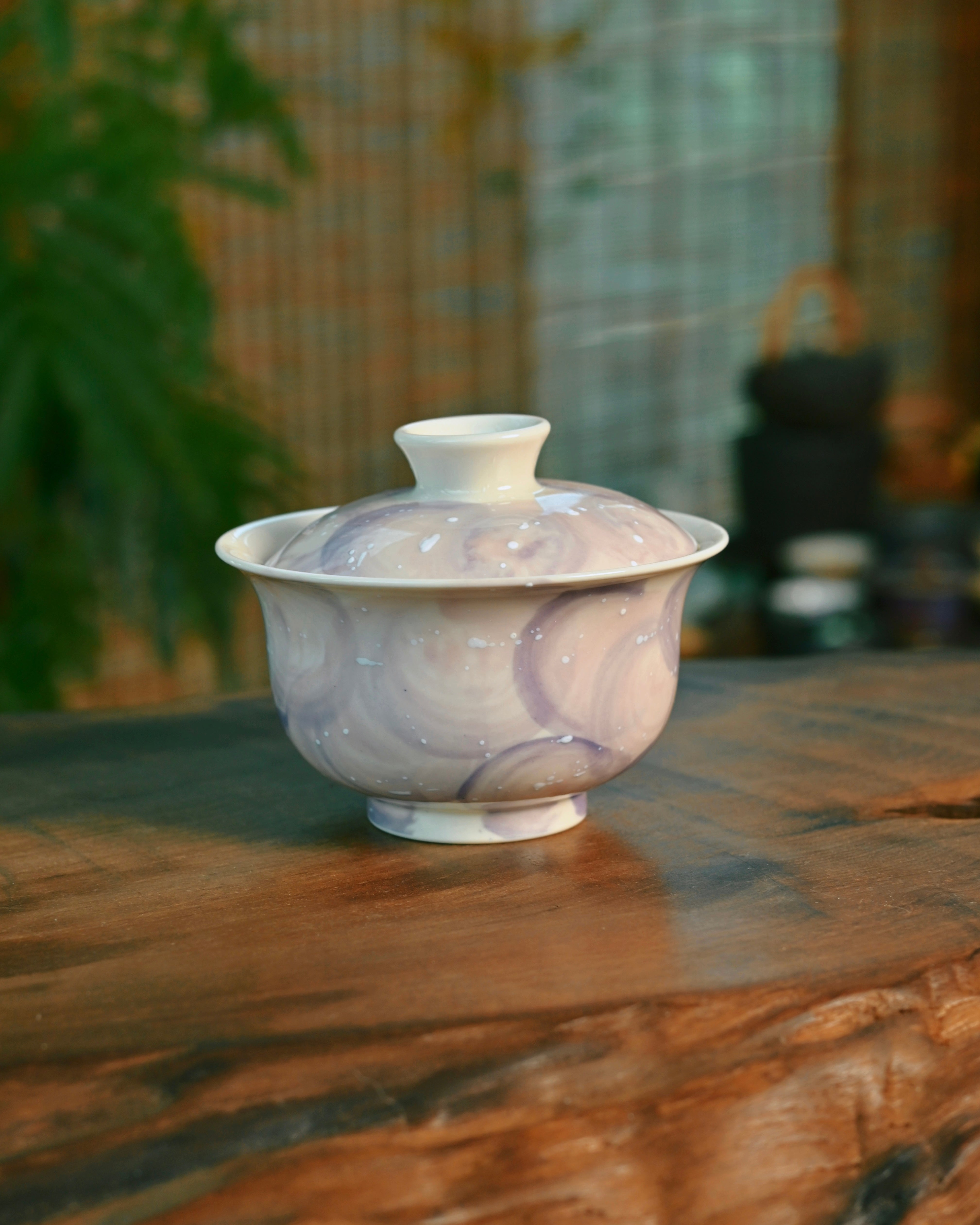 handmade underglaze purple gaiwan – Unique Piece Jingdezhen Handmade Underglaze “Snow Plain” by Kungfuyang