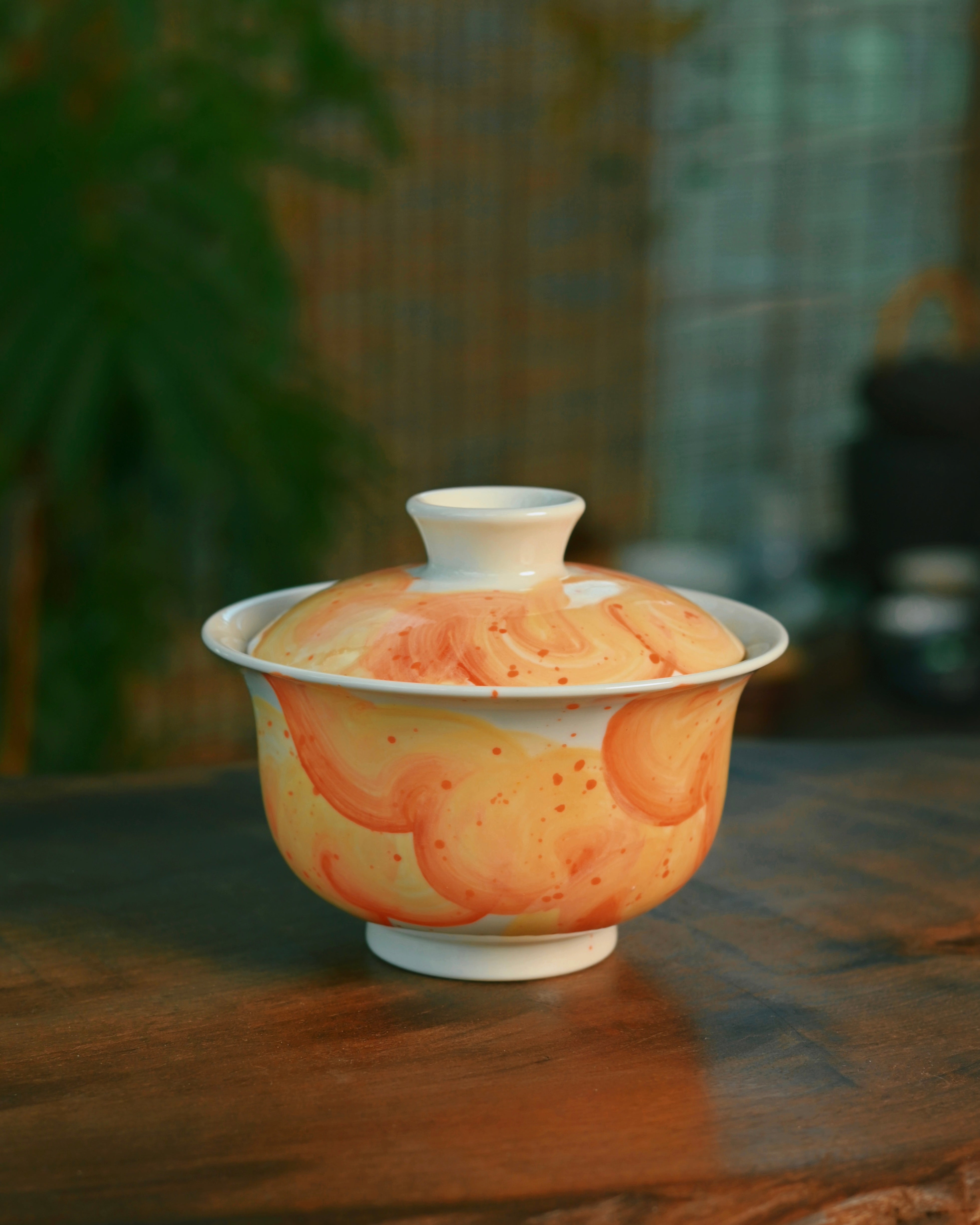 handmade underglaze snow plain orange – Unique Piece Jingdezhen Handmade Underglaze “Snow Plain” by Kungfuyang