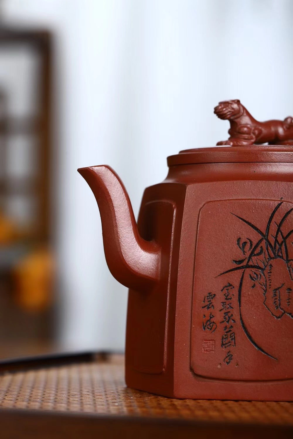 handmade yixing zisha hexagonal teapot – Handmade Yixing Zisha Six-Sided Teapot – ‘‘Jaguar’’ Design by Kungfuyang