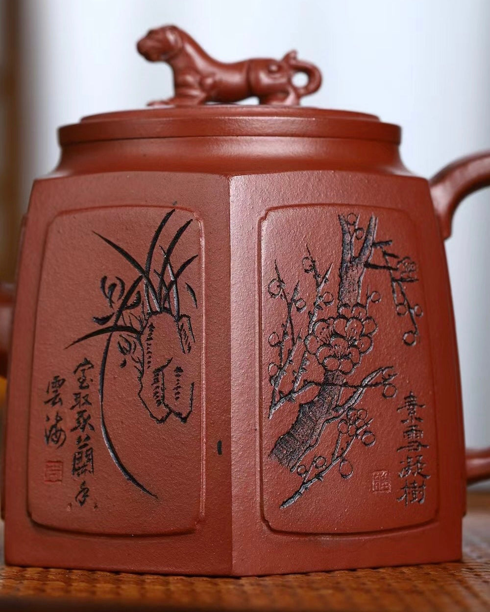 handmade yixing zisha six sided classic – Handmade Yixing Zisha Six-Sided Teapot – ‘‘Jaguar’’ Design by Kungfuyang