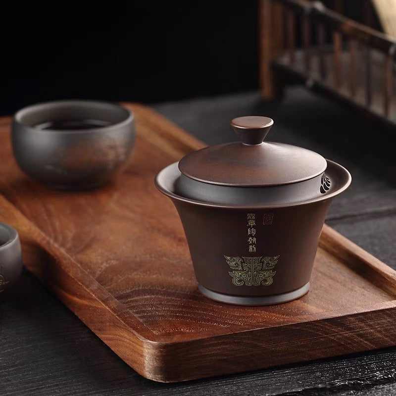handmade yunnan purple clay gaiwan five – Yunan Jianshui Purple Clay Fully Handmade Gaiwan (Lidded Bowl) by Kungfuyang