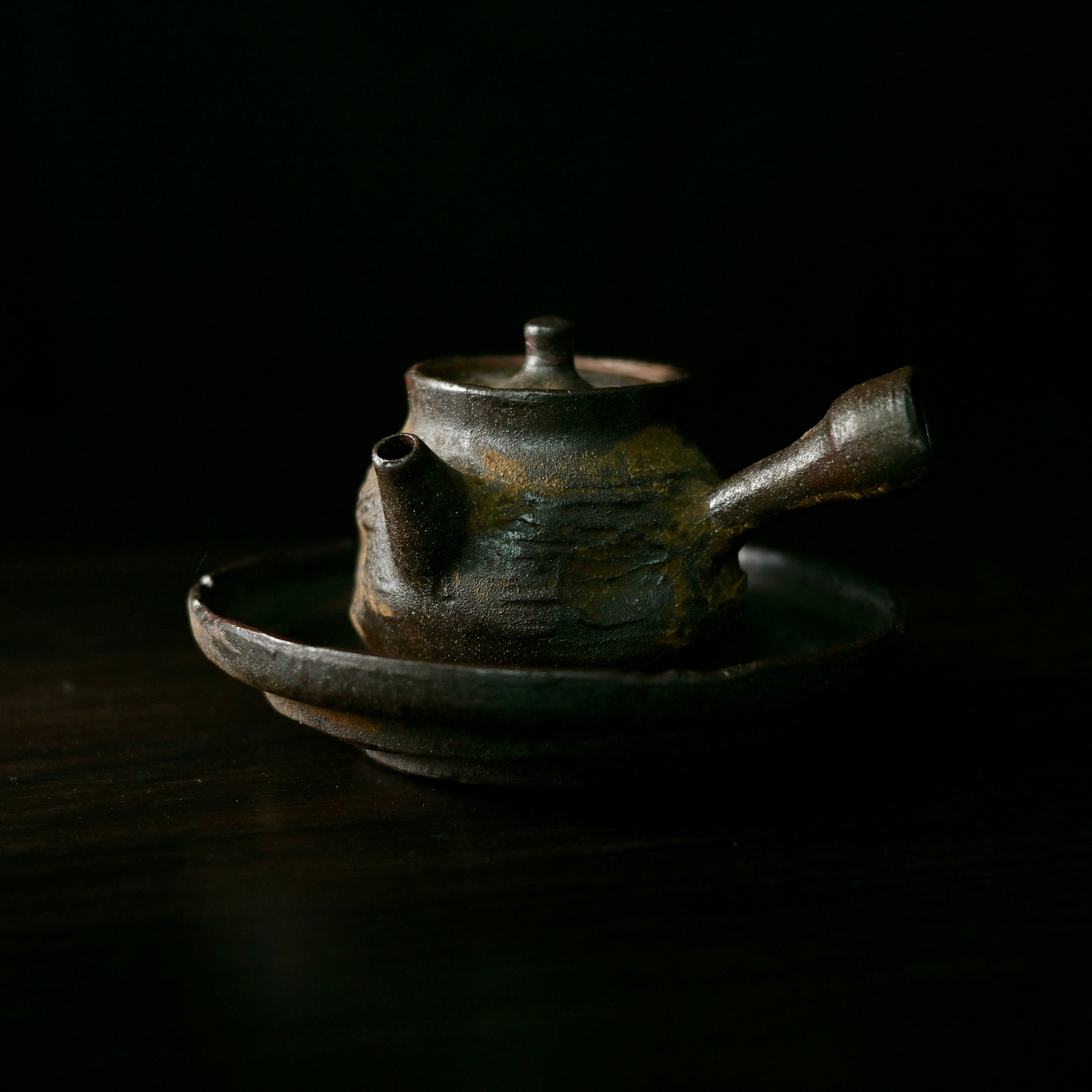 high fired coarse clay teapot – Wabi-Sabi Handcrafted Wood-Fired Coarse Clay Side-Handle by Kungfuyang