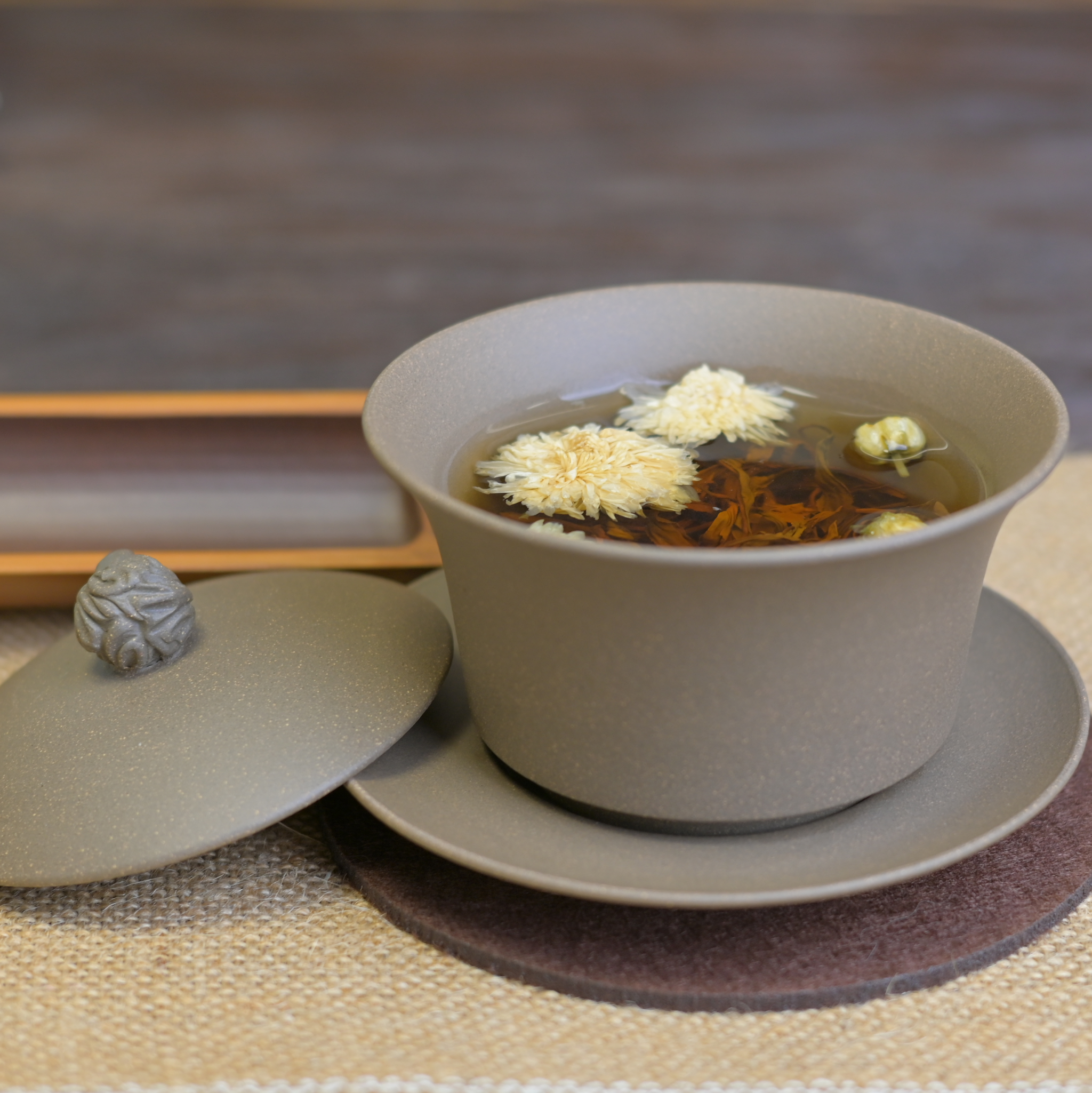 huanglong mountain purple clay – Yixing Original Ore Purple Clay Handmade Three-Talent Gaiwan by Kungfuyang