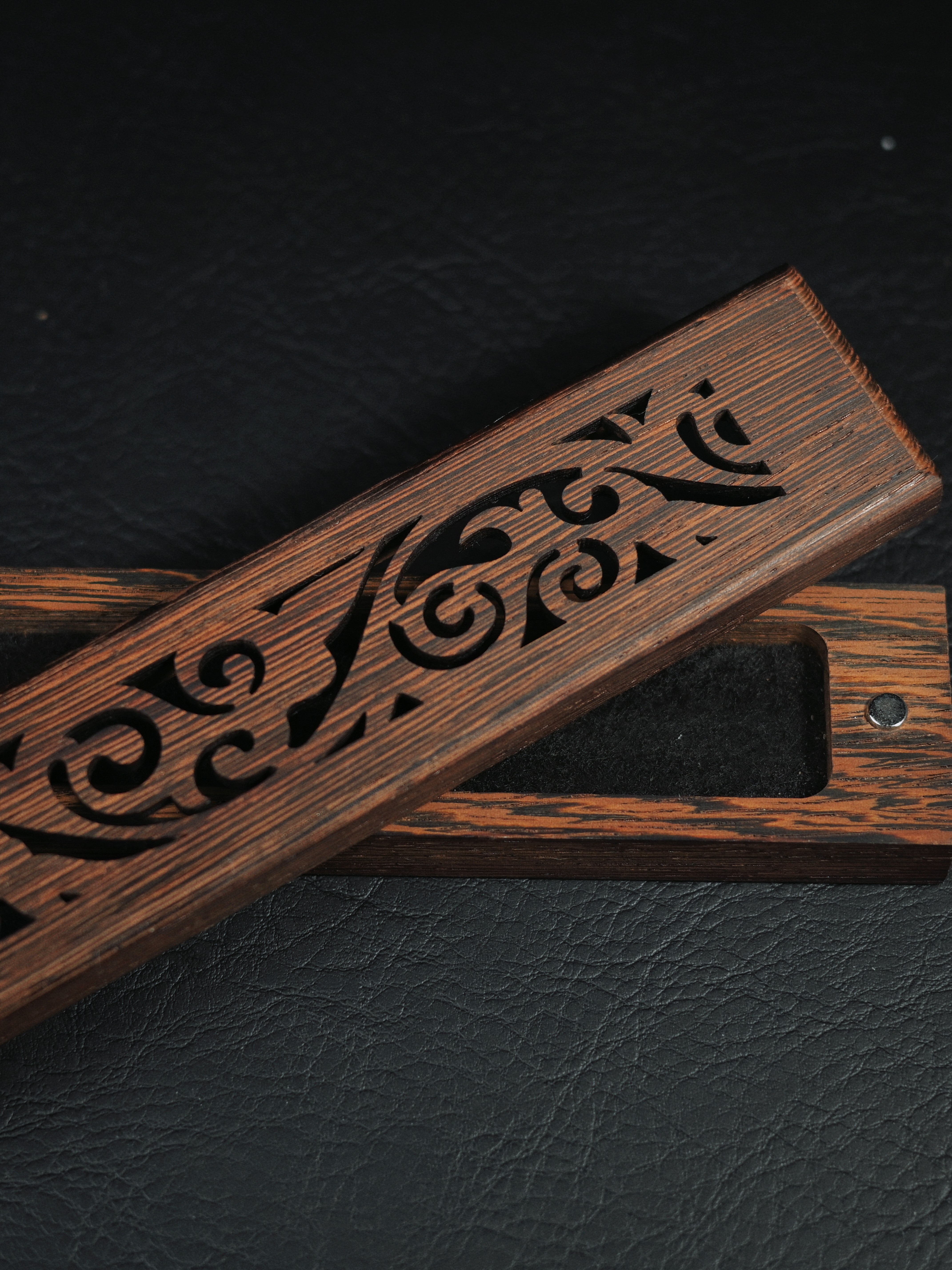 incense burner for incense sticks – Hollow Carved Wenge Wood Incense Sticks Burner by Kungfuyang