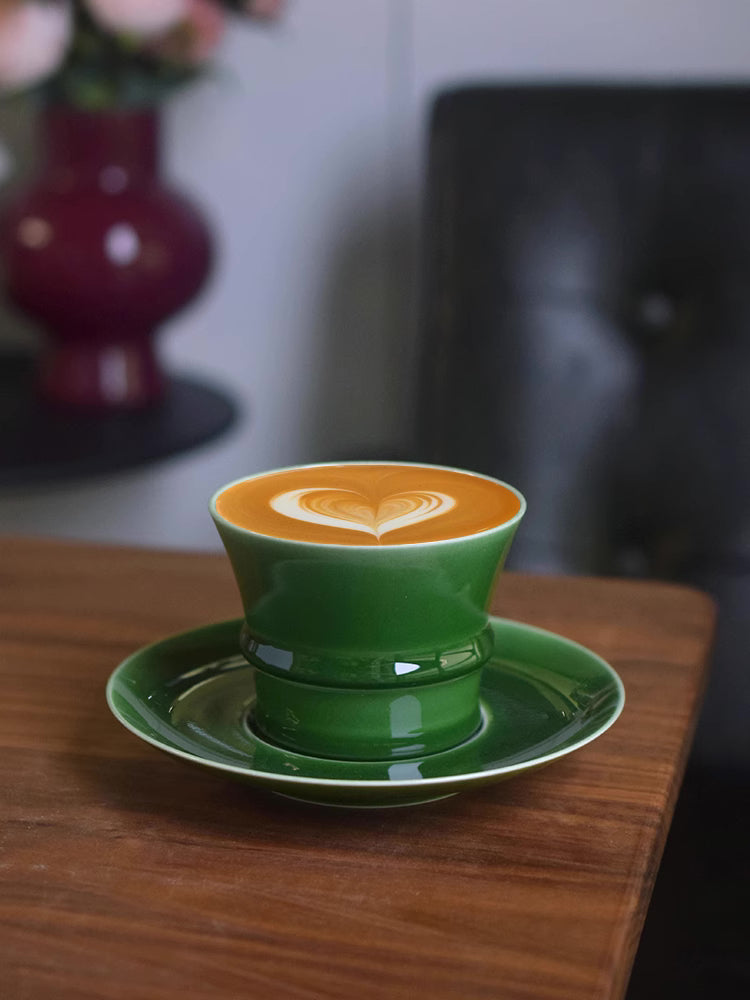 innovative design handmade ceramic coffee – Handcrafted Jade Green Bamboo Coffee / Teacup by Kungfuyang