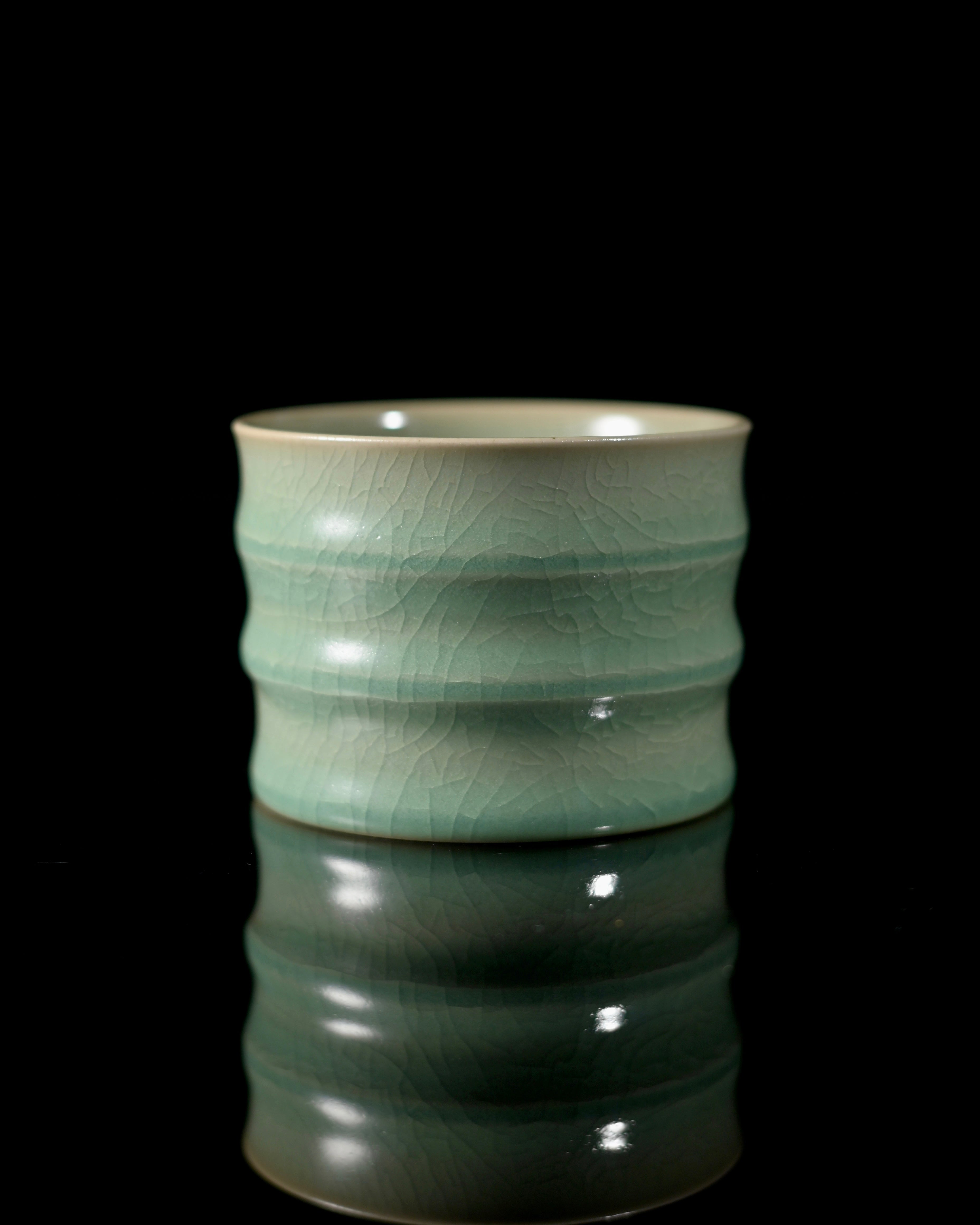 jadeite glaze ru ware bamboo cup – Master Cup 150ml Ru Porcelain Bamboo-Joint Teacup – Sky Blue by Kungfuyang