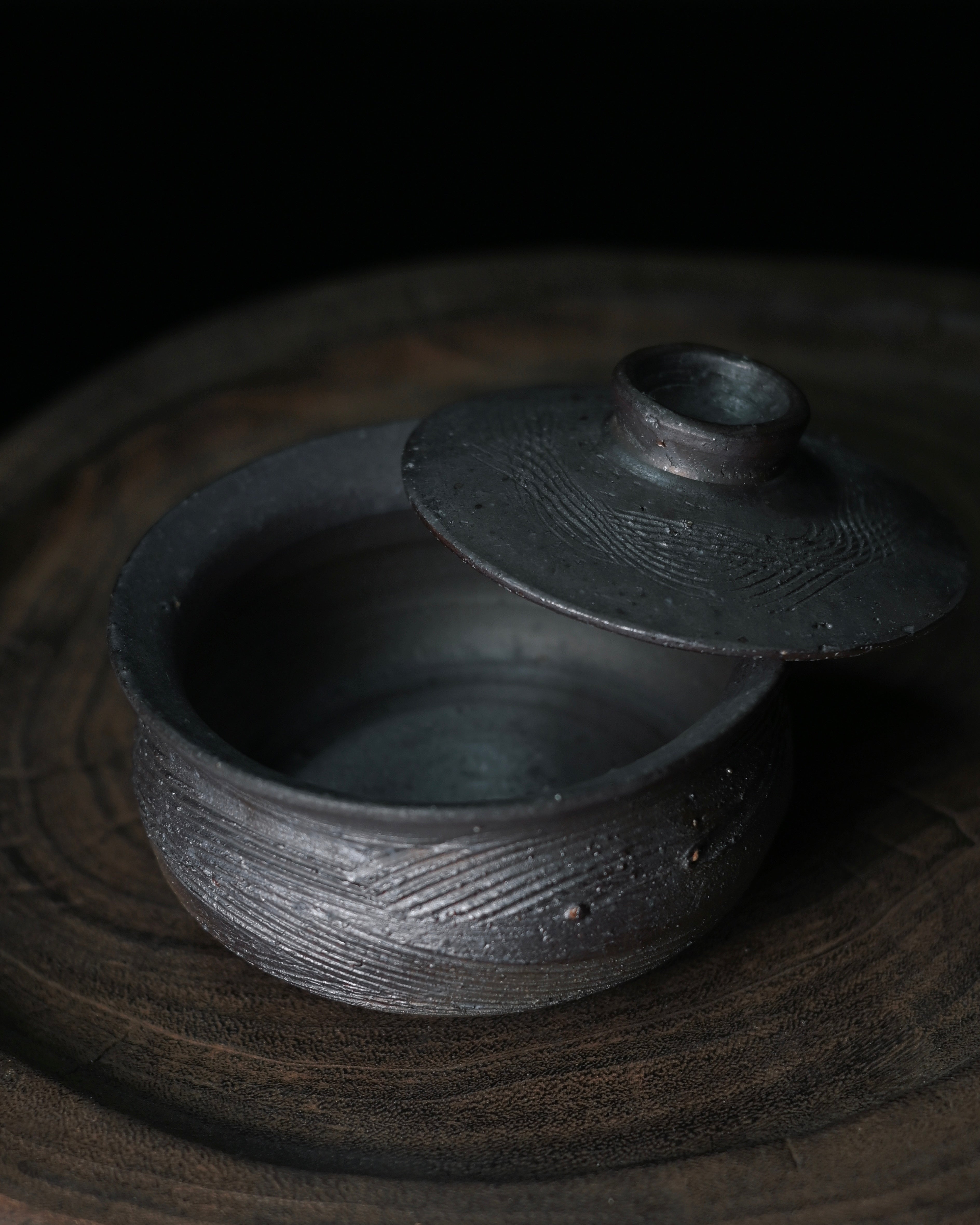 japanese 120ml gongfu tea bowl – Unique Piece Wood-Fired Hand-Carved Coarse Clay Gaiwan 120ml by Kungfuyang