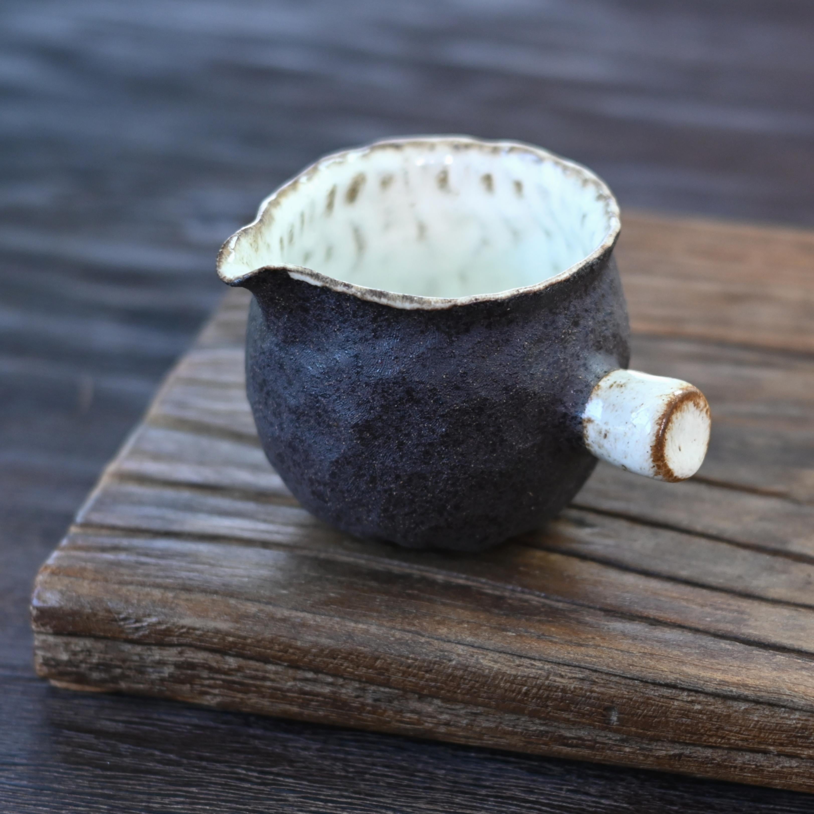 japanese retro tea pitcher – Wabi-sabi Style Coarse Pottery Fairness Cup by Kungfuyang