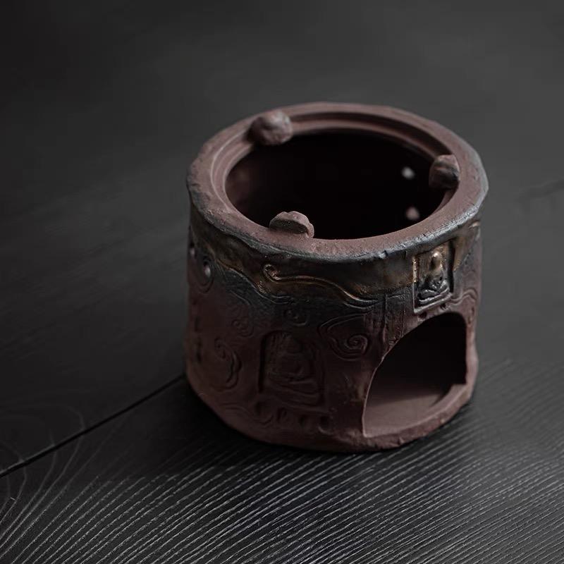 japanese retro teapot – Wabi-sabi Style Rustic Clay Retro Handle Teapot and Alcohol by Kungfuyang