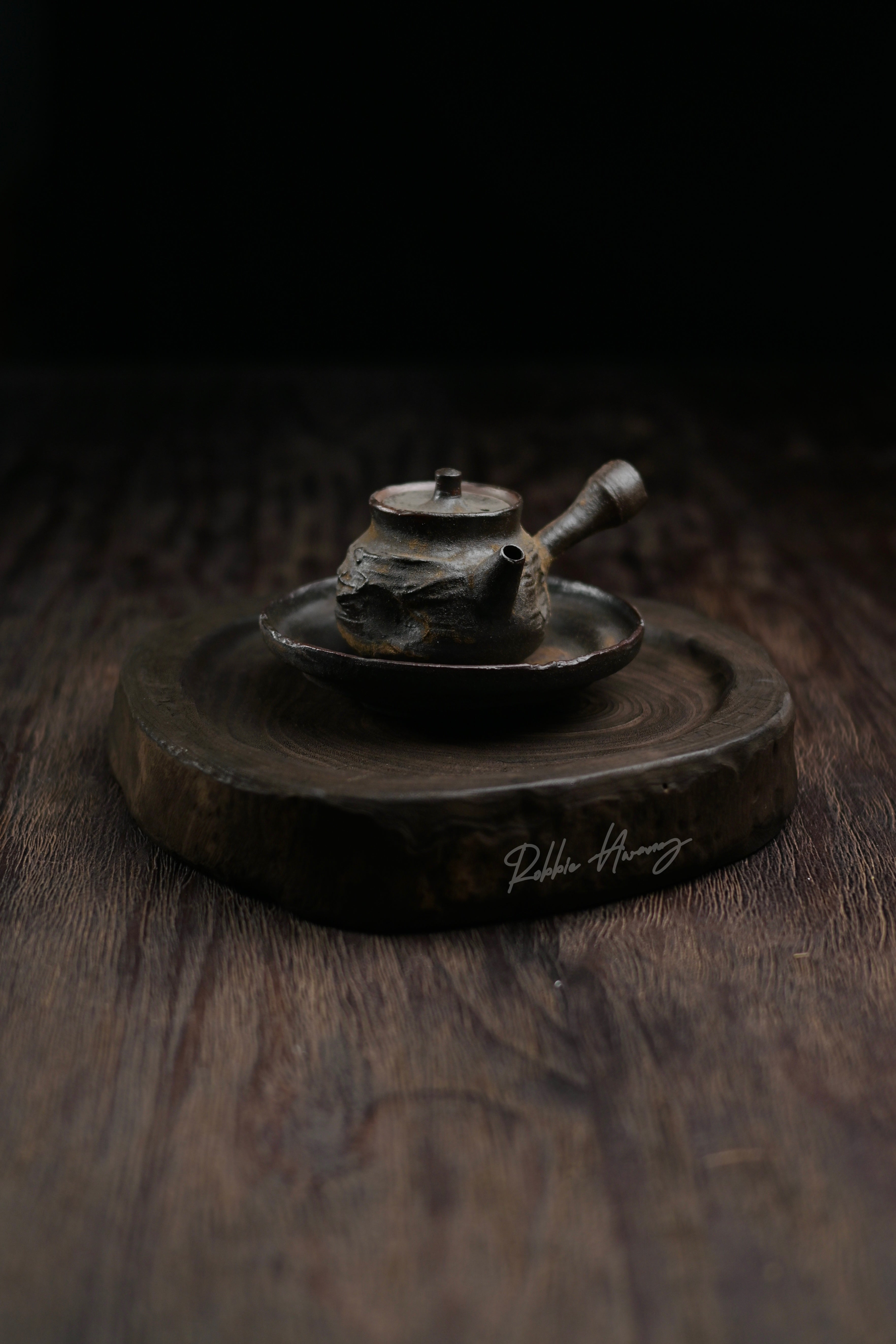 japanese rustic style teapot – Wabi-Sabi Handcrafted Wood-Fired Coarse Clay Side-Handle by Kungfuyang