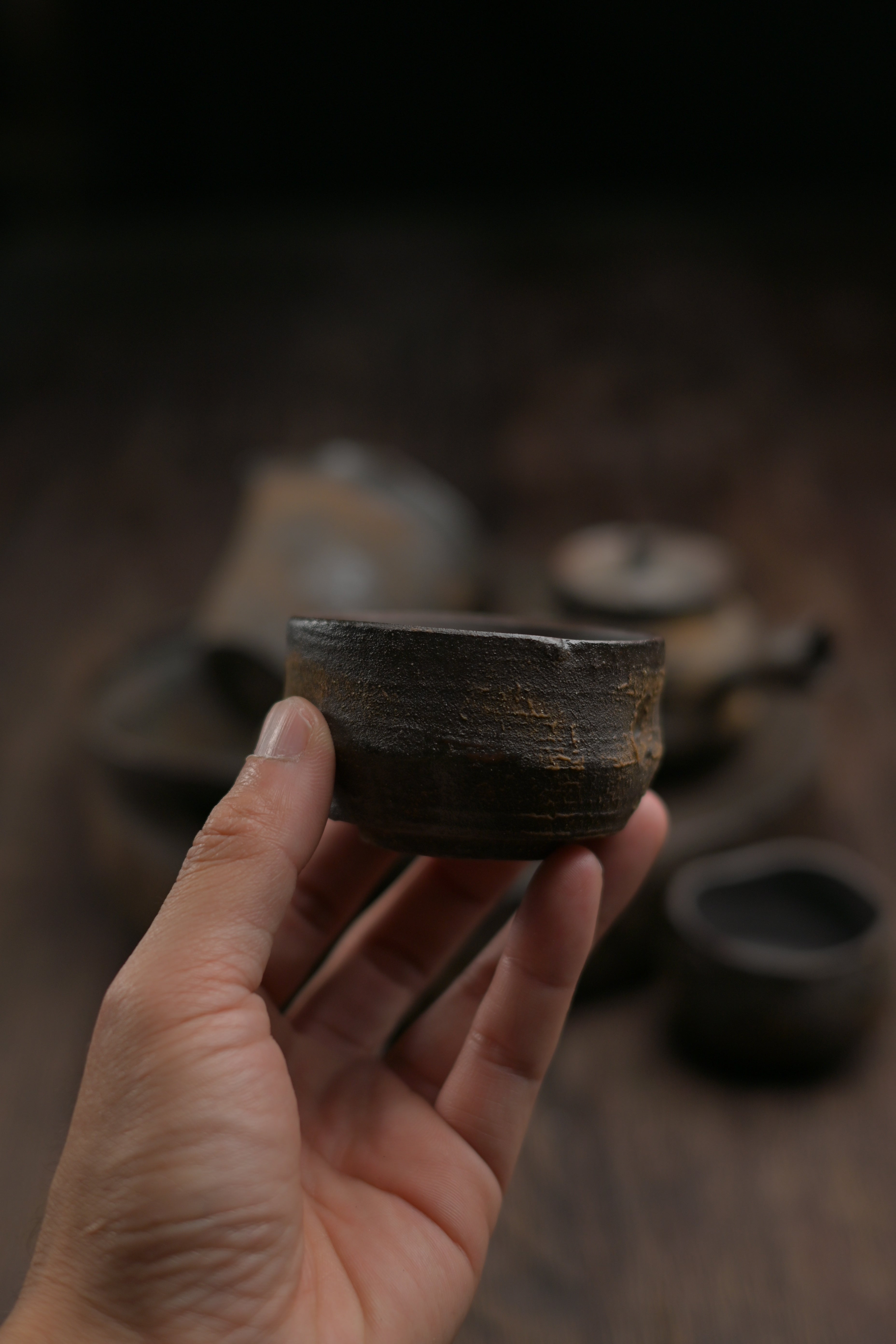 japanese rustic tea cup – Wabi-Sabi Handcrafted Wood-Fired Coarse Clay Host Teacup by Kungfuyang